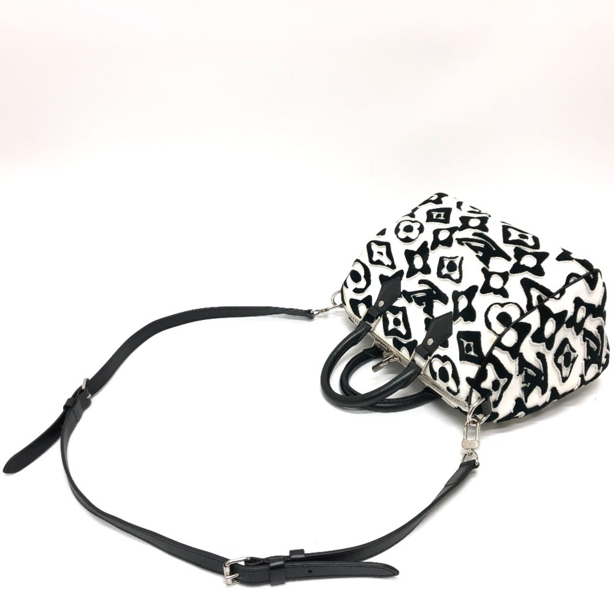 Louis Vuitton Black Monogram White Monogram Boston Bag (Pre-Owned)