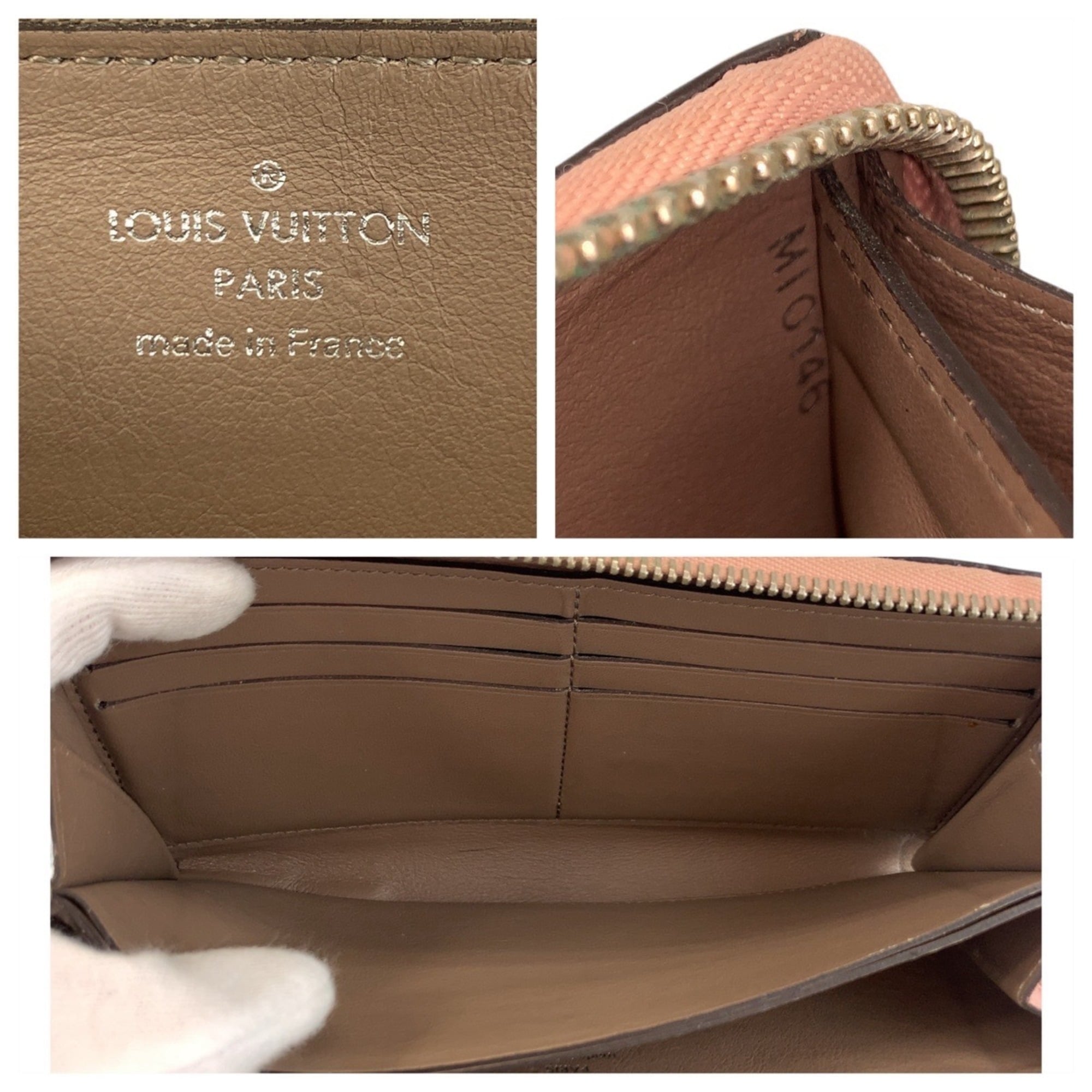 Louis Vuitton Grayish Magnolia Pink Leather Long Wallet (Bi-Fold) (Pre-Owned)