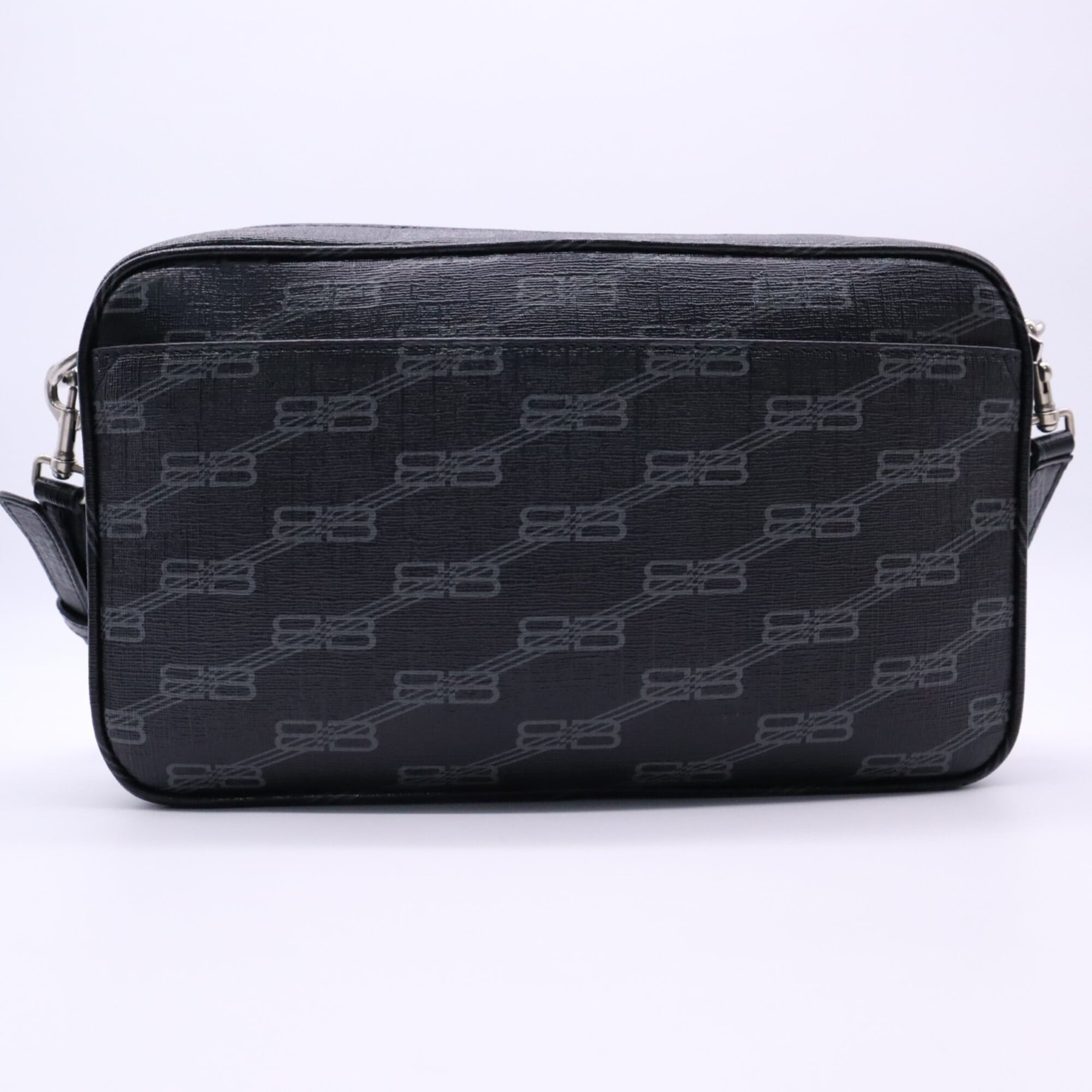 Balenciaga Black Gray Coated Canvas Shoulder Bag (Pre-Owned)