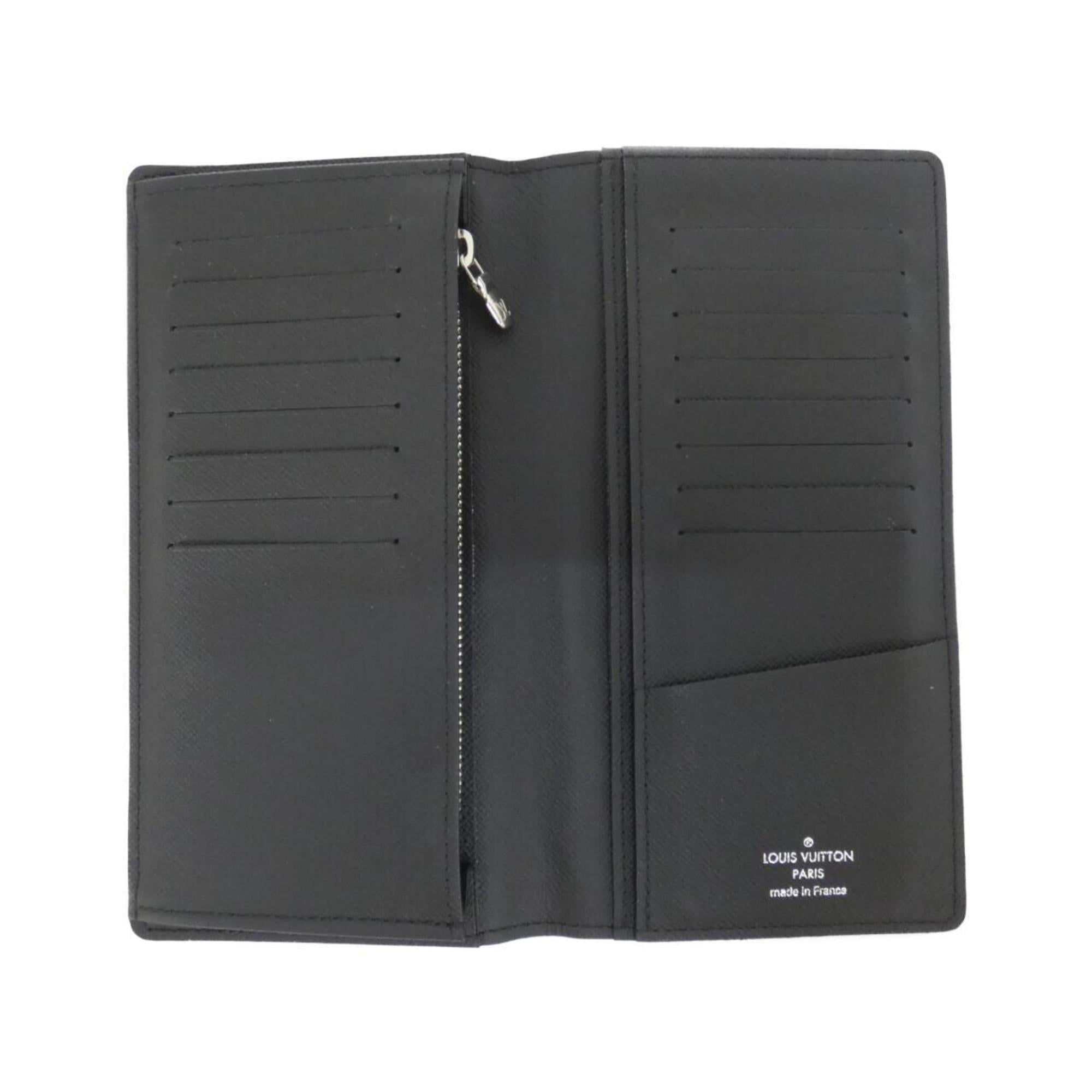 Louis Vuitton Black Leather Long Wallet (Bi-Fold) (Pre-Owned)