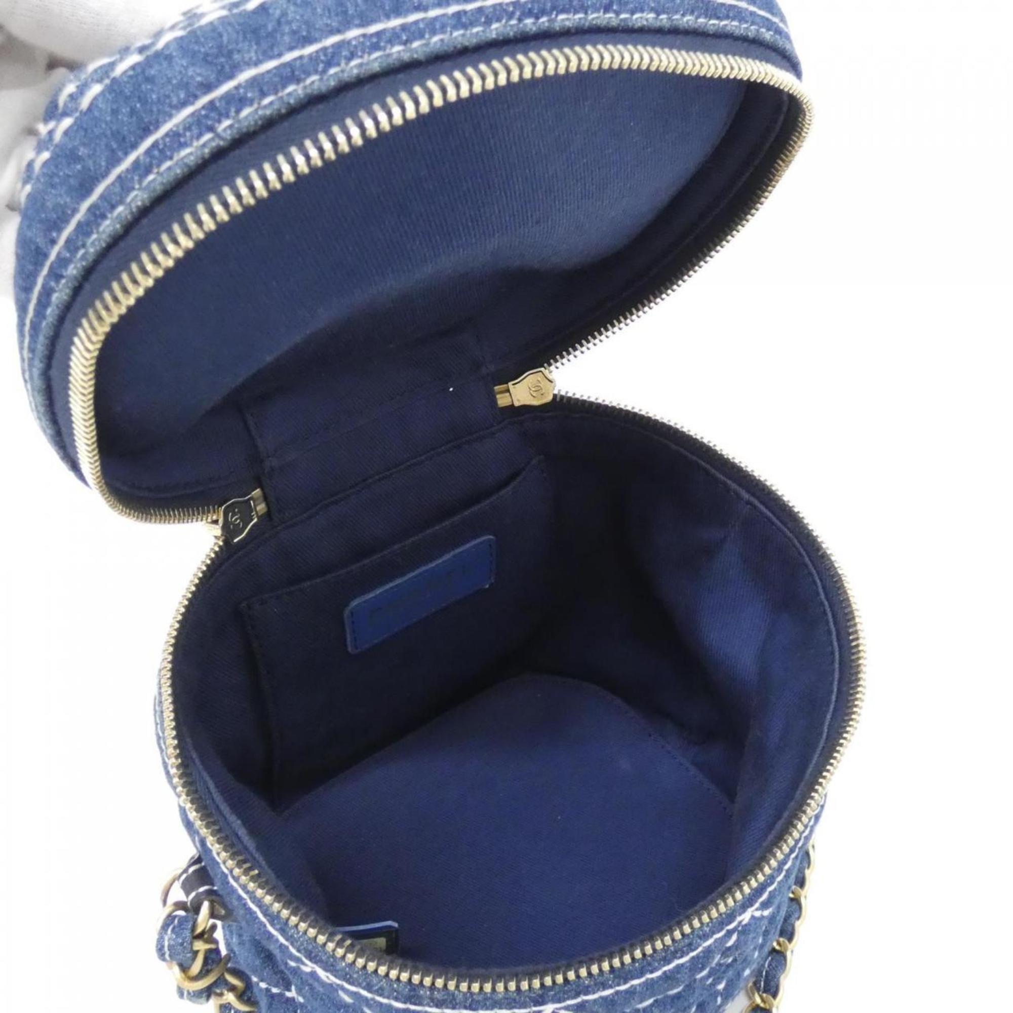 Chanel Blue Denim Leather Handbag (Pre-Owned)