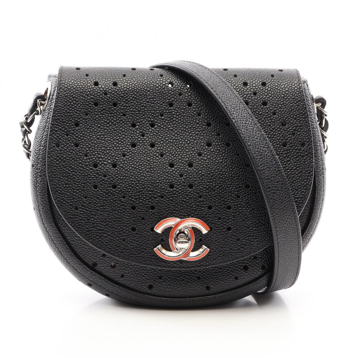 Chanel Black Grained Calfskin Handbag Shoulder Bag (Pre-Owned)