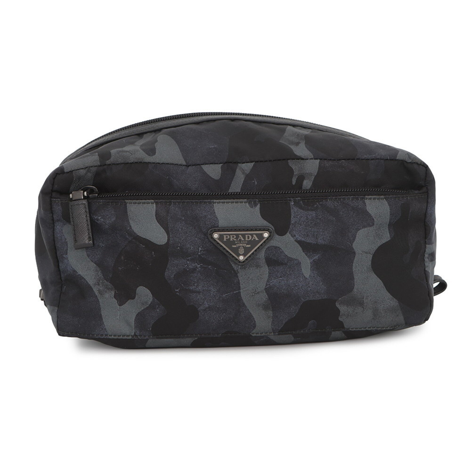 Prada Black Nylon Leather Handbag Pouch (Pre-Owned)