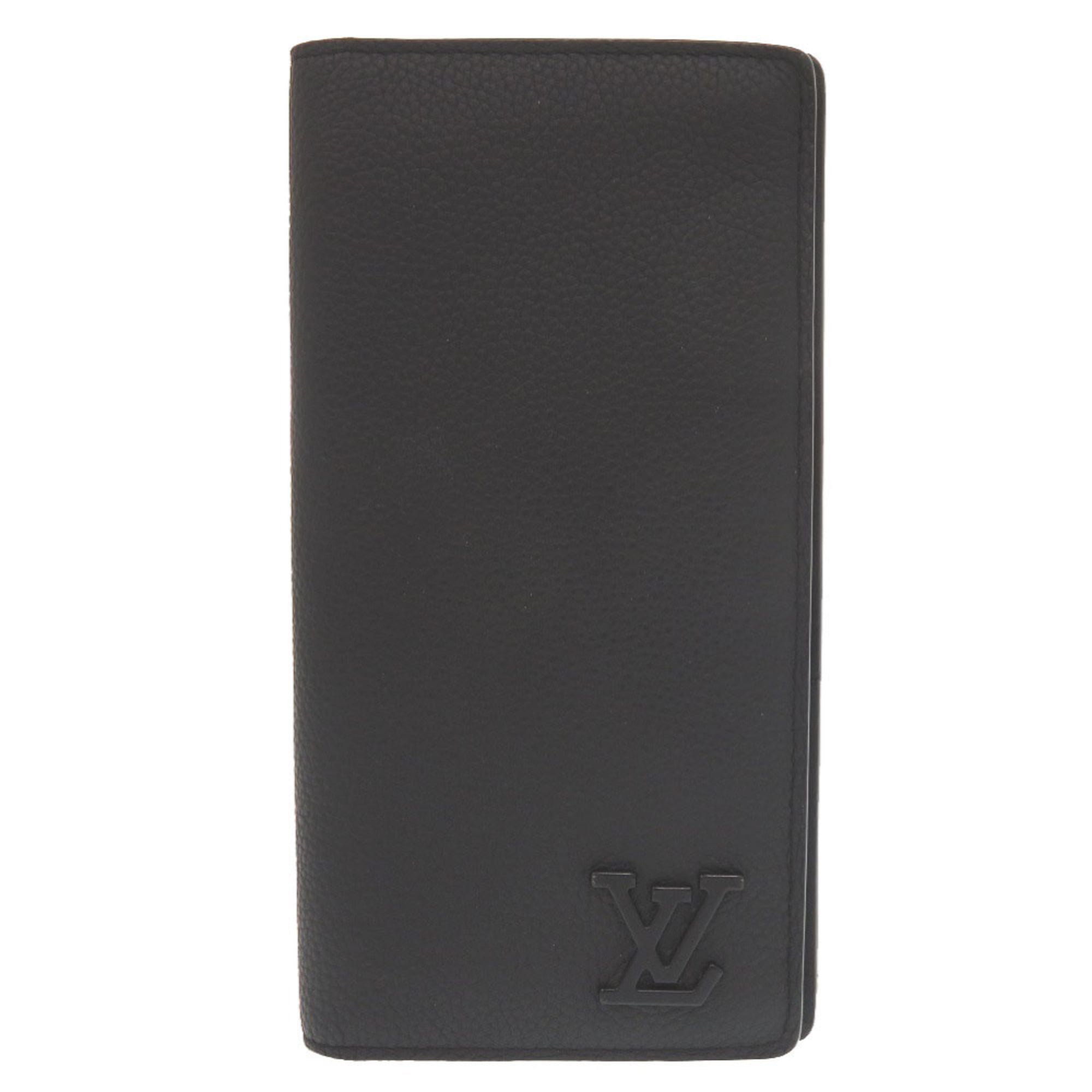 Louis Vuitton Black Leather Long Wallet (Bi-Fold) (Pre-Owned)