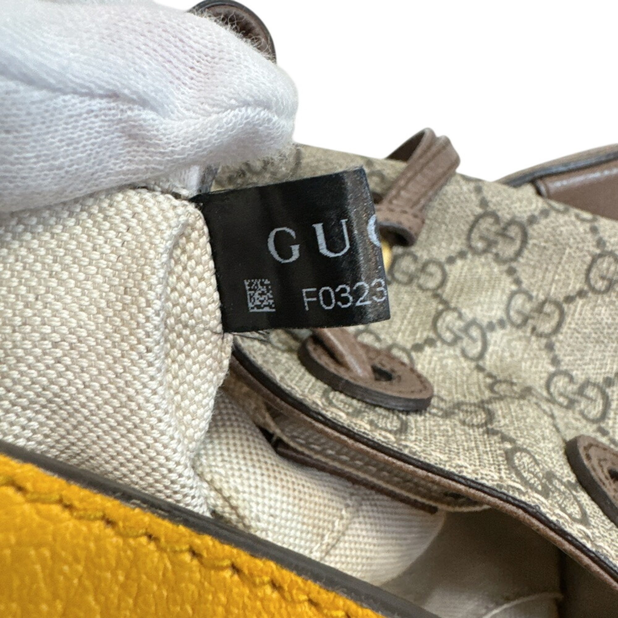 Gucci Beige Brown Yellow Pvc Leather Handbag Shoulder Bag (Pre-Owned)