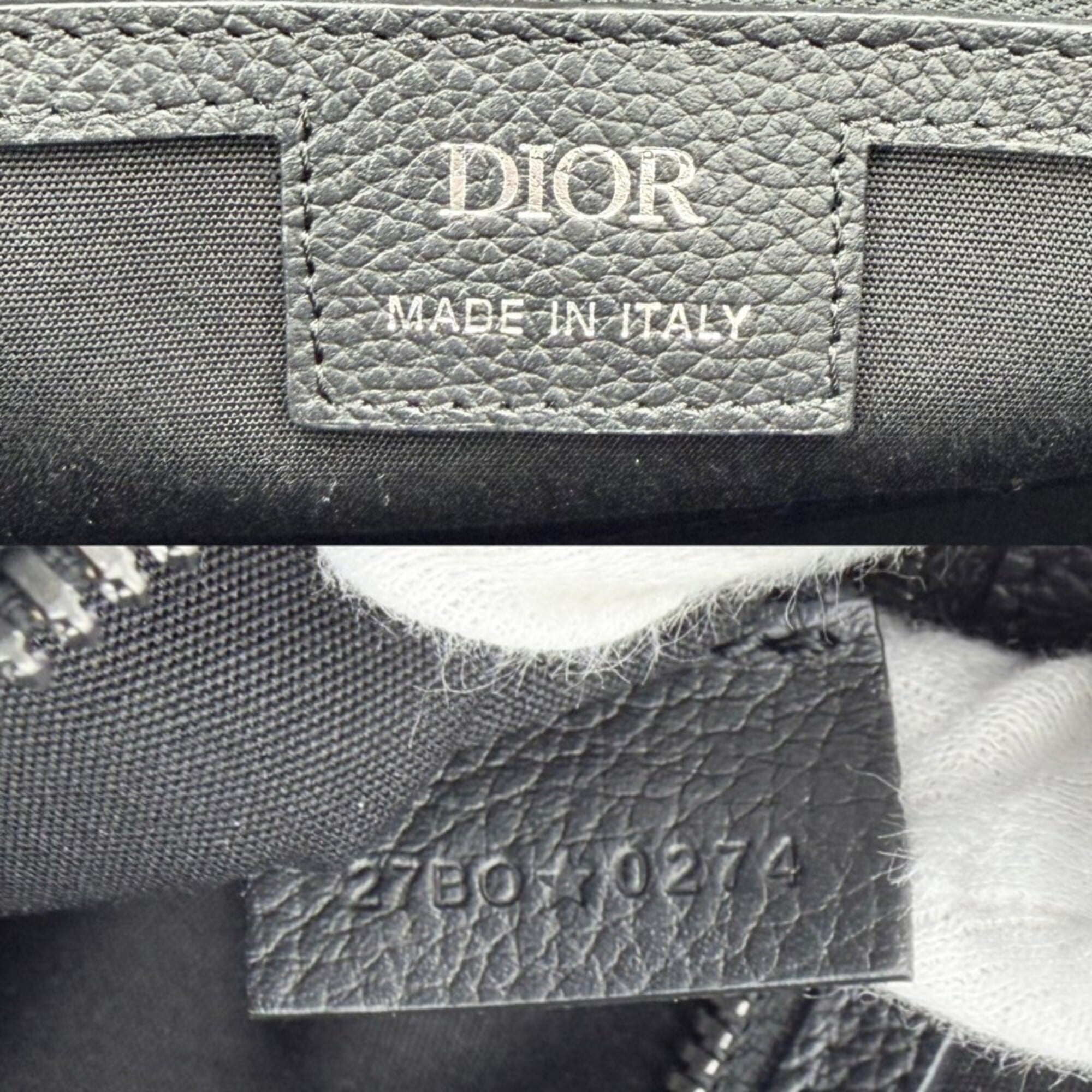 Christian Dior Navy Canvas Leather Handbag Shoulder Bag (Pre-Owned)