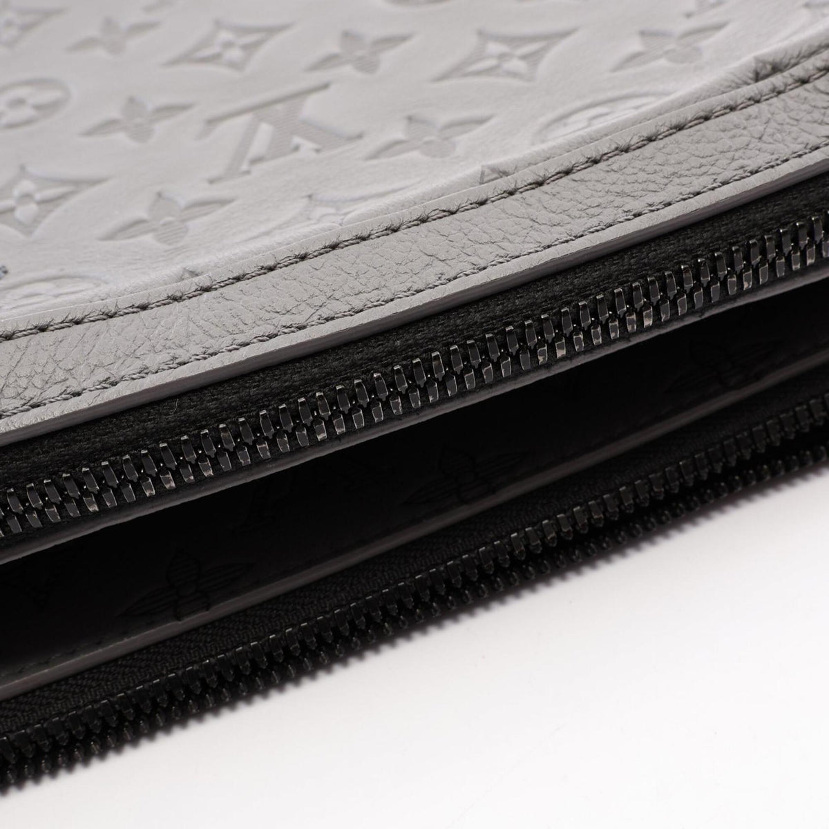 Louis Vuitton Monogram Shadow Gray Leather Shoulder Bag (Pre-Owned)