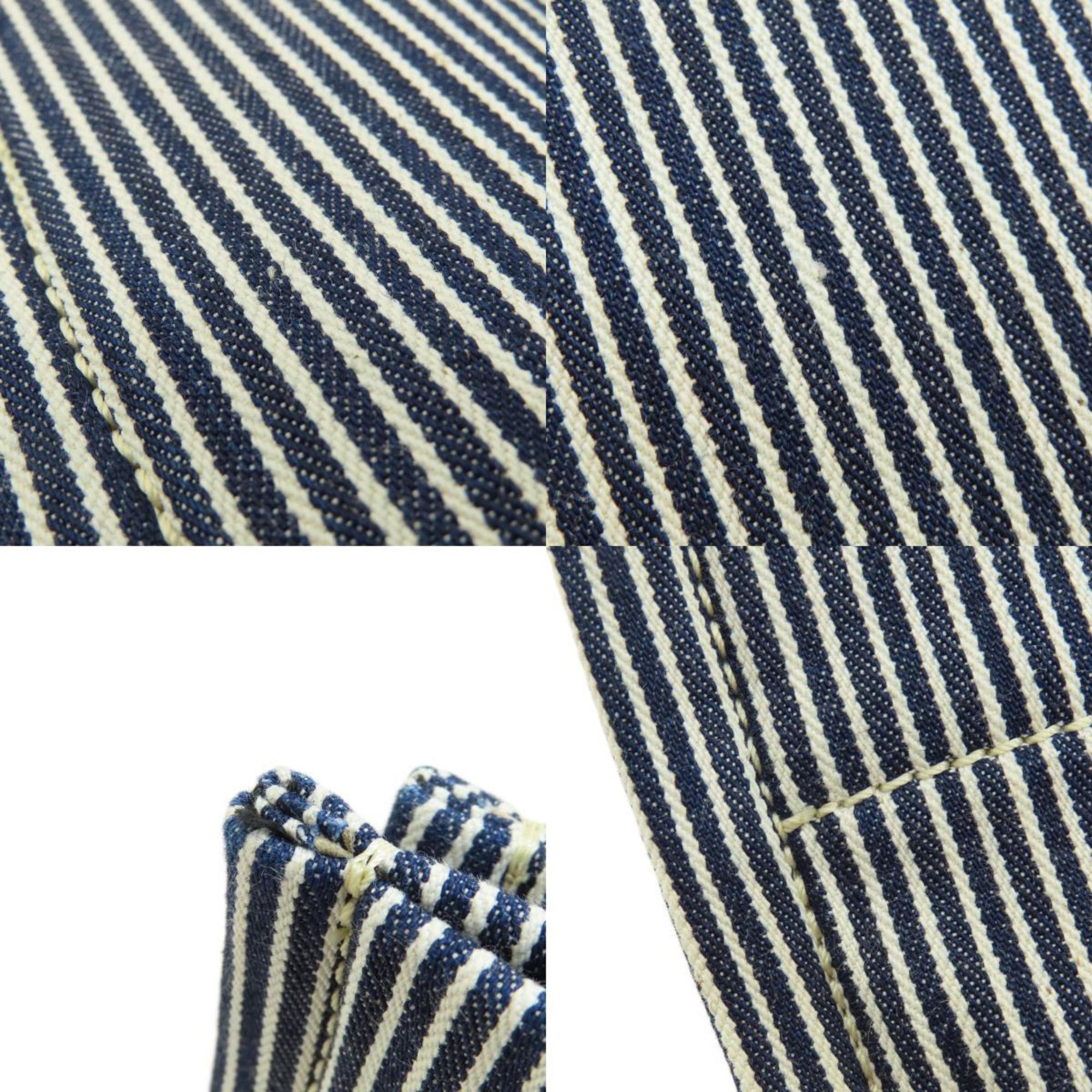 Celine Blue White Canvas Shoulder Bag (Pre-Owned)