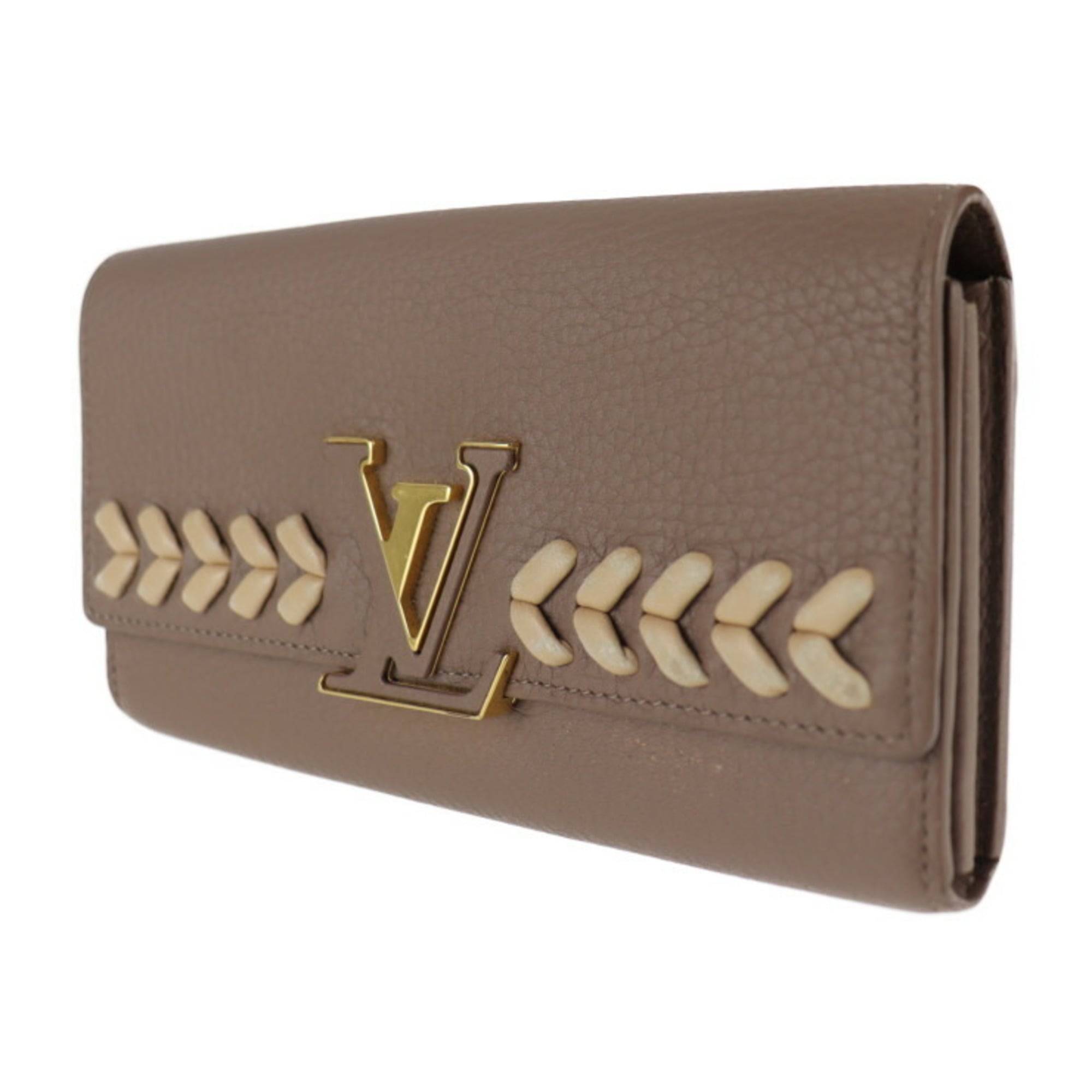 Louis Vuitton Parnassea Beige Gold Taupe Coin Purse/Coin Case (Pre-Owned)