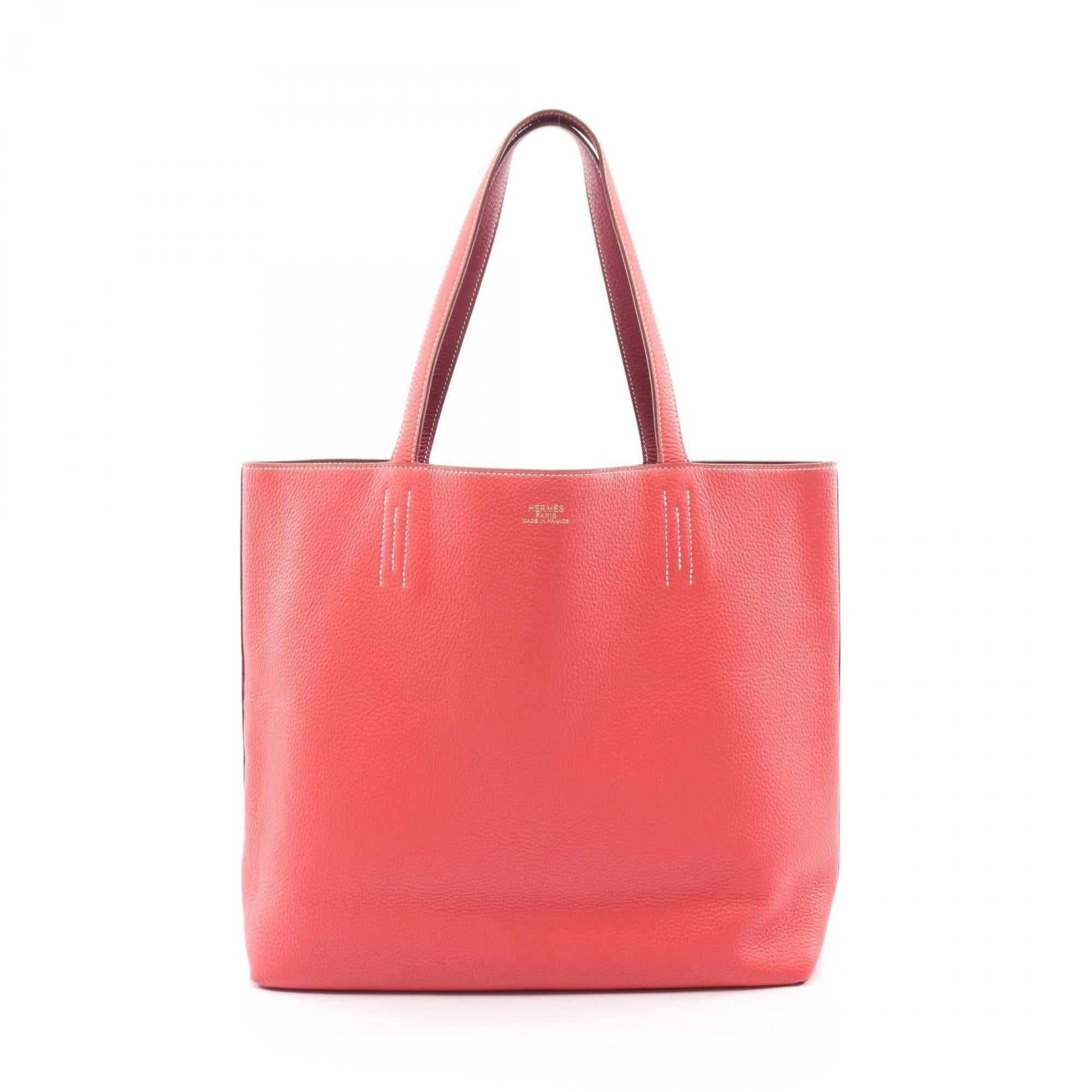 Hermes Bordeaux Bougainvillier Pink Taurillon Clemence Leather Tote Bag (Pre-Owned)
