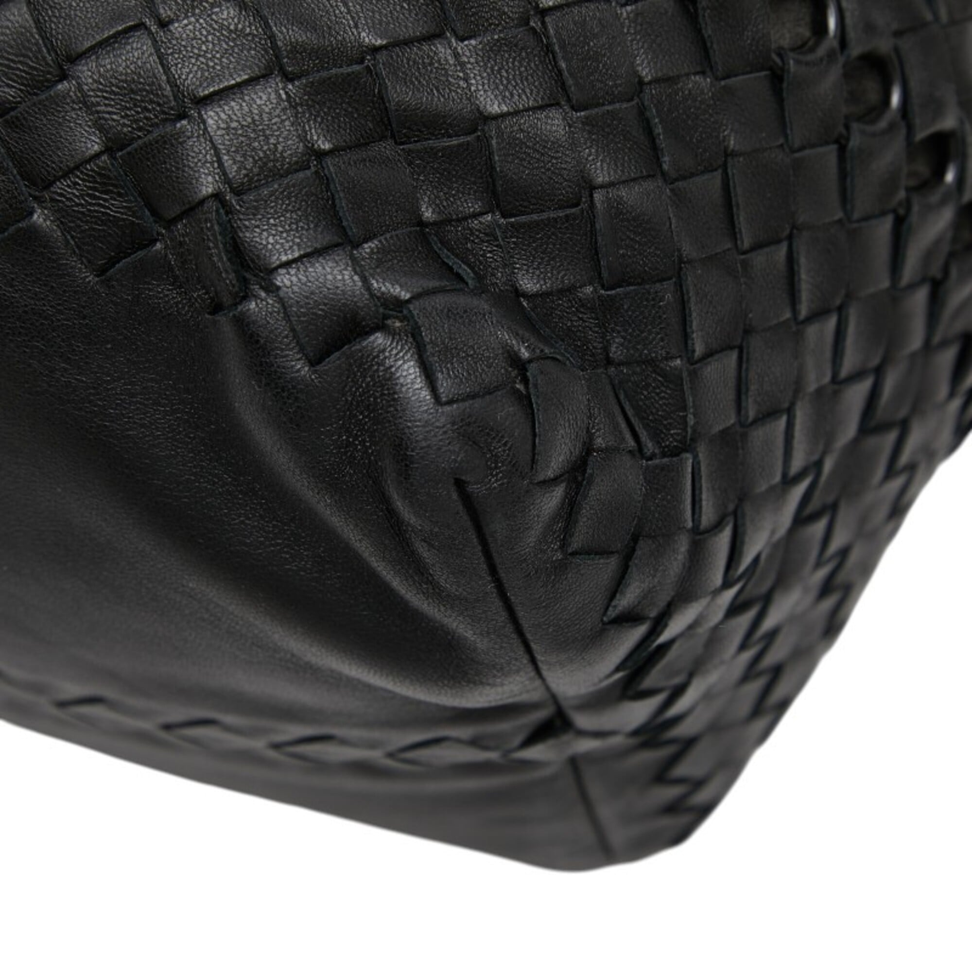 Bottega Veneta Black Leather Handbag Tote Bag (Pre-Owned)