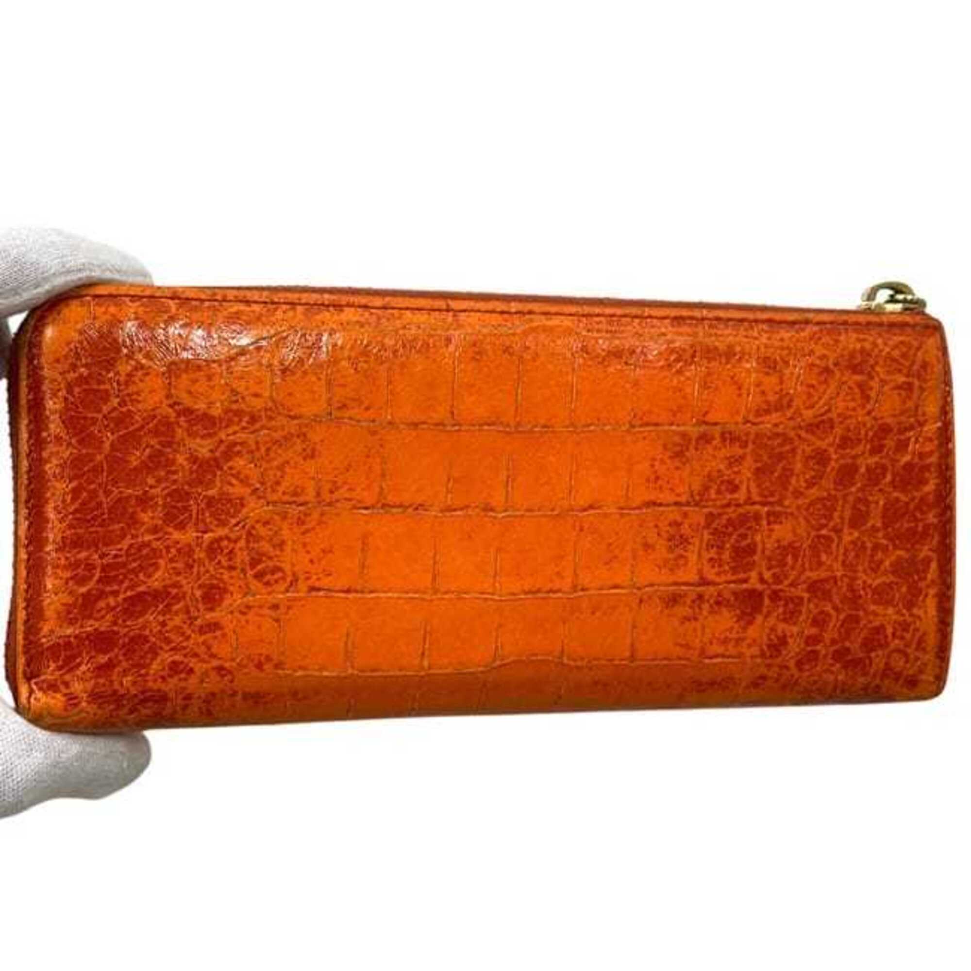Miu Miu Orange Leather Long Wallet (Bi-Fold) (Pre-Owned)