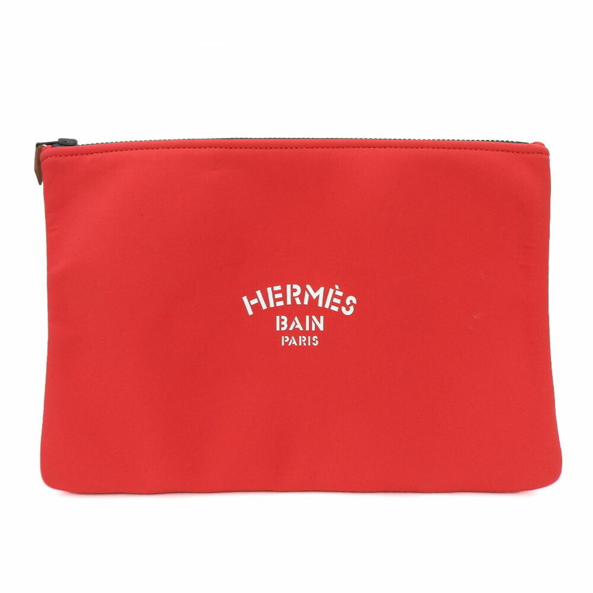 Hermes Kara Red Color Nylon Clutch Bag Pouch (Pre-Owned)