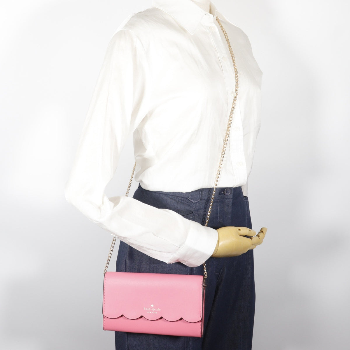 Kate Spade Pink Leather Chain/Shoulder Wallet (Pre-Owned)