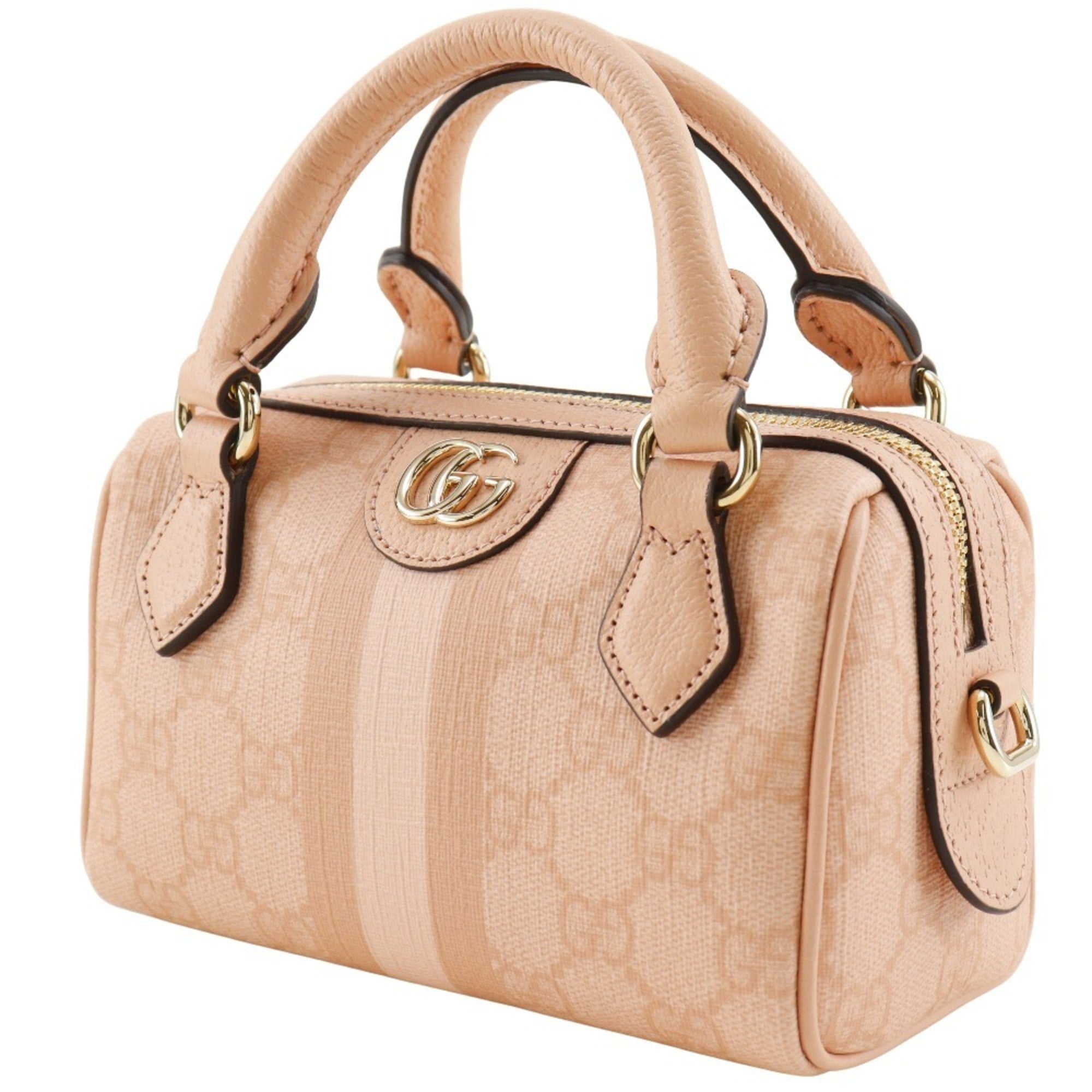 Gucci Ophidia Dusty Pink Gg Supreme Handbag (Pre-Owned)