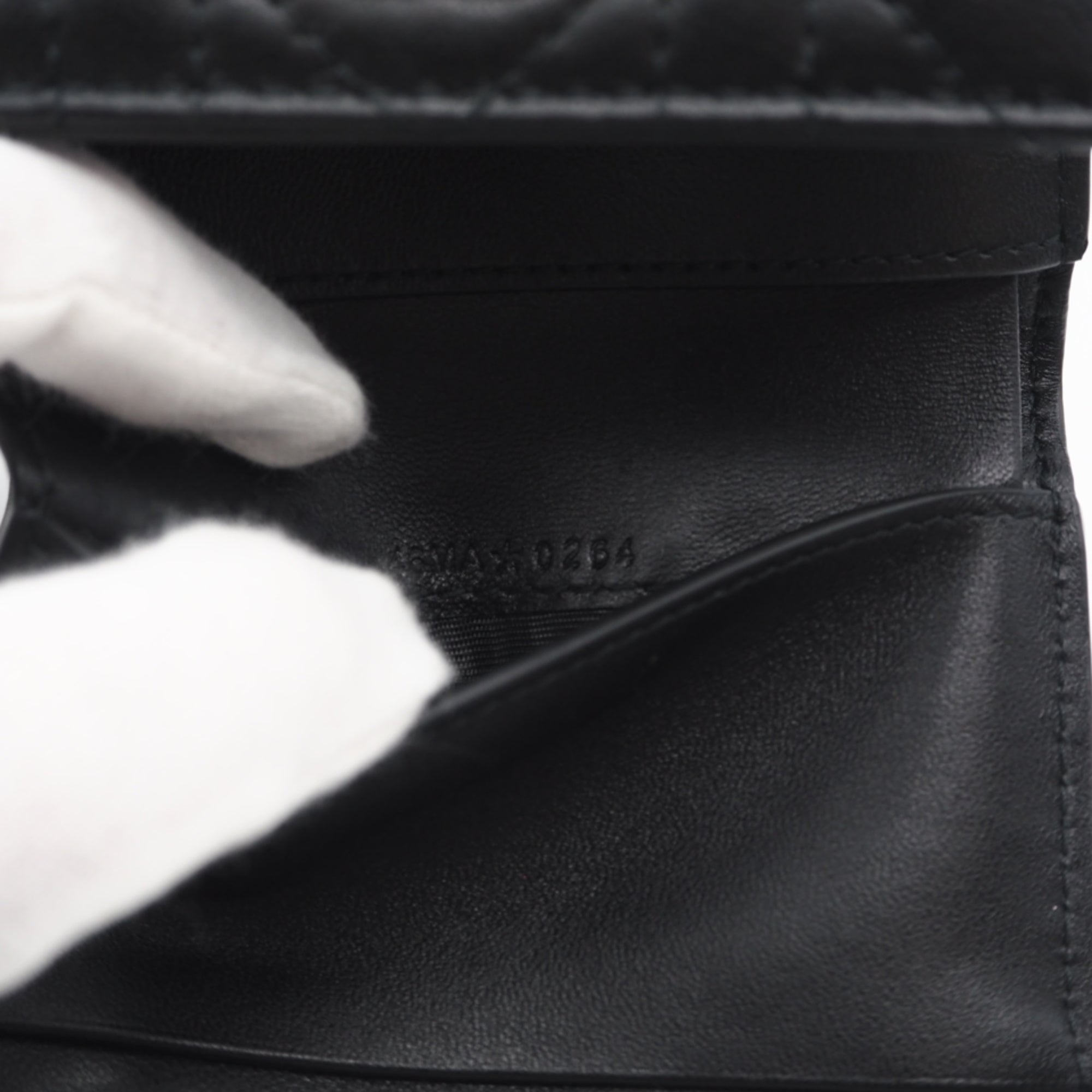 Christian Dior Black Leather Wallet (Tri-Fold) (Pre-Owned)