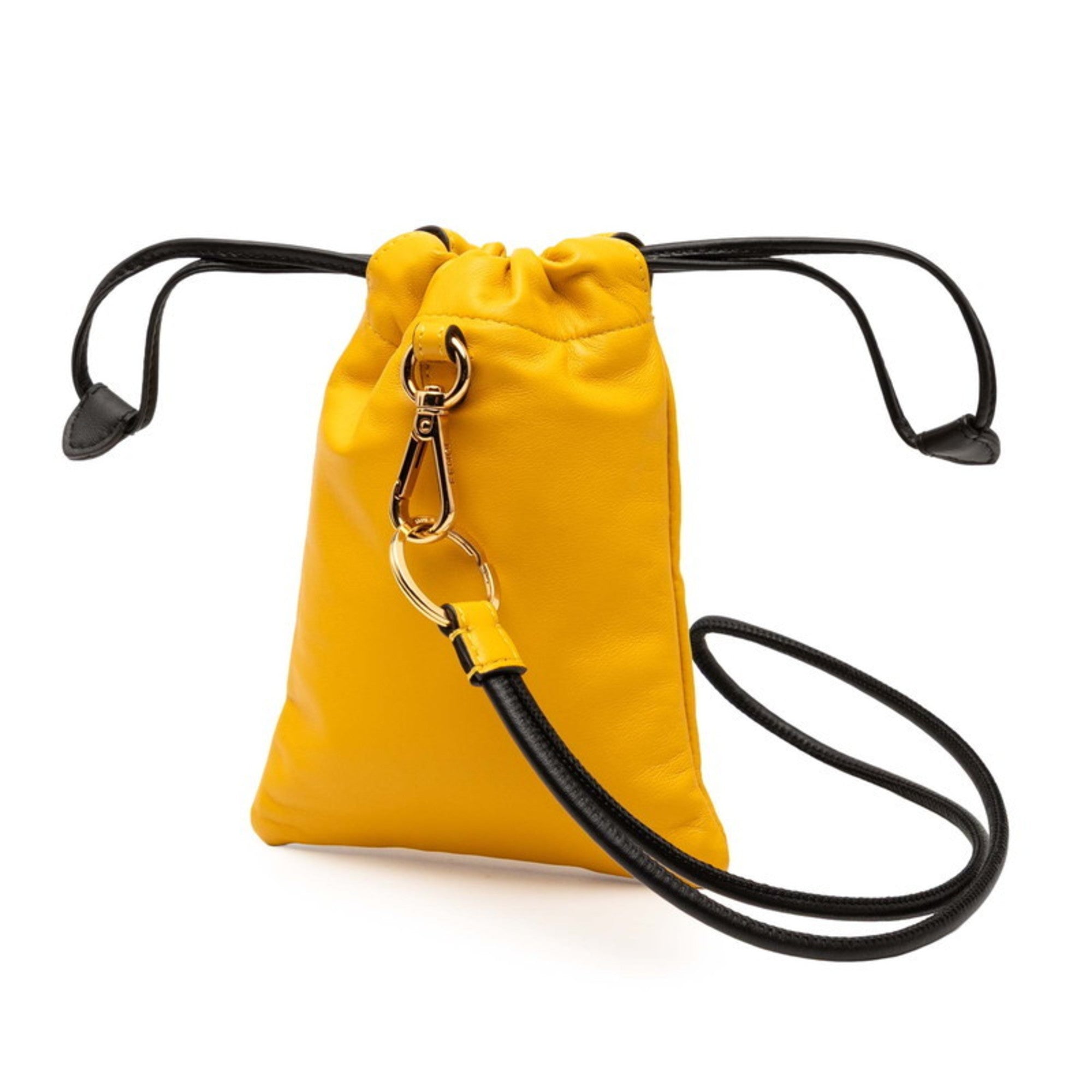 Fendi Yellow Leather Pouch (Pre-Owned)