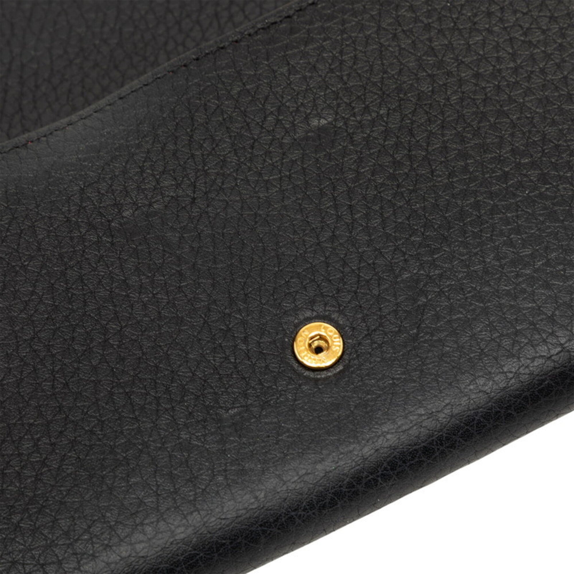 Louis Vuitton Black Noir Leather Long Wallet (Bi-Fold) (Pre-Owned)