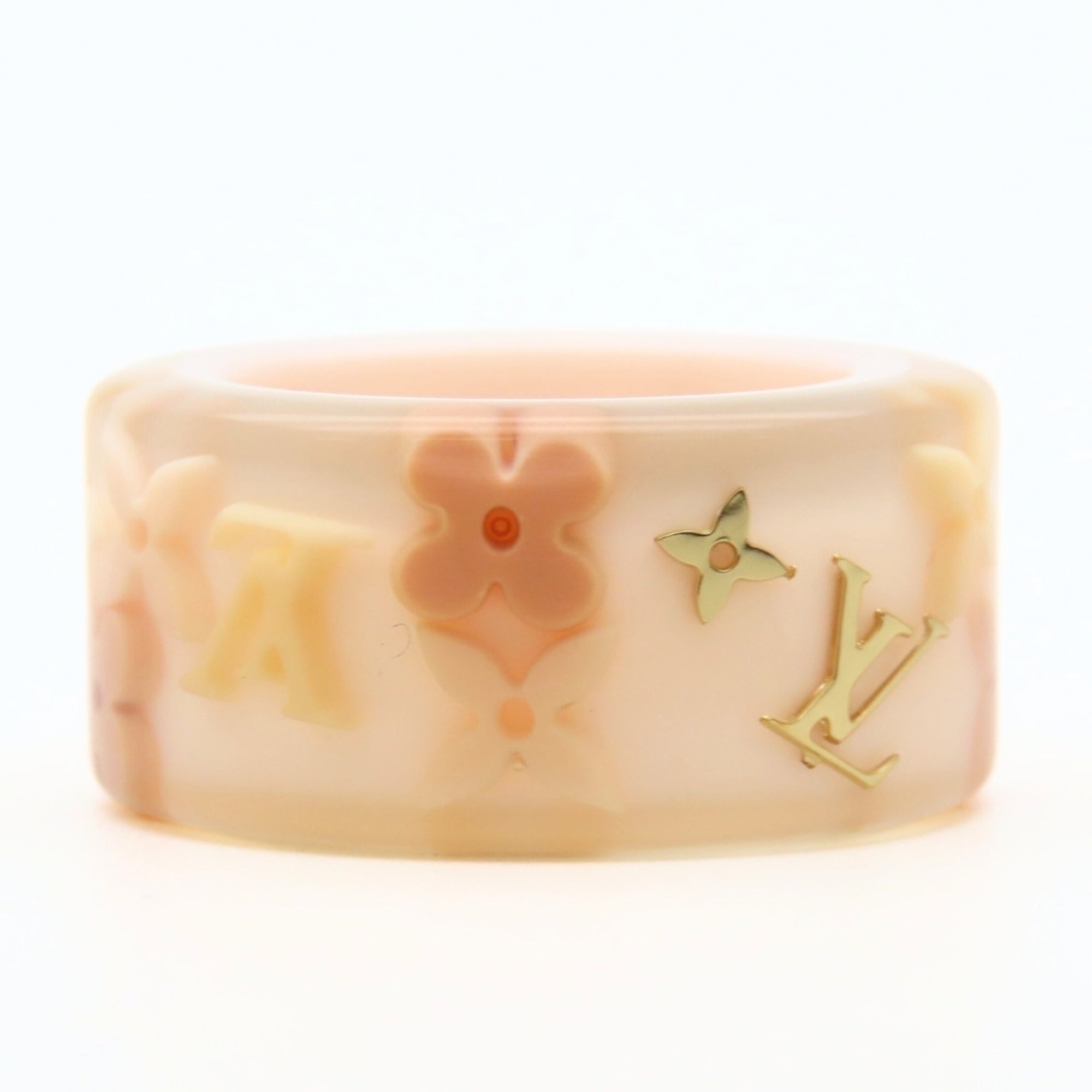 Louis Vuitton Monogram Pink Rose Monogram Resin Band Ring (Pre-Owned)