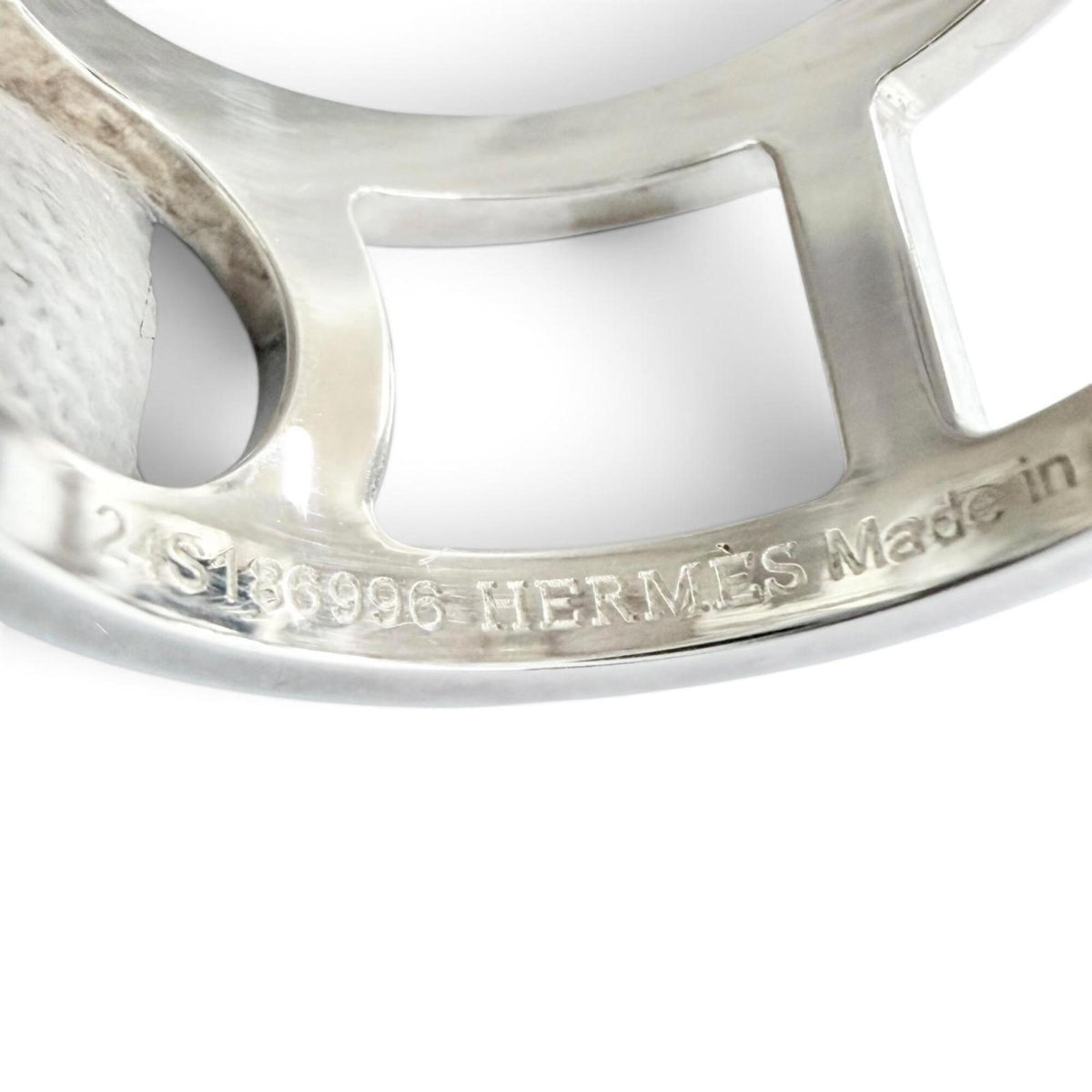 Hermes Silver Silver 925 Band Ring (Pre-Owned)