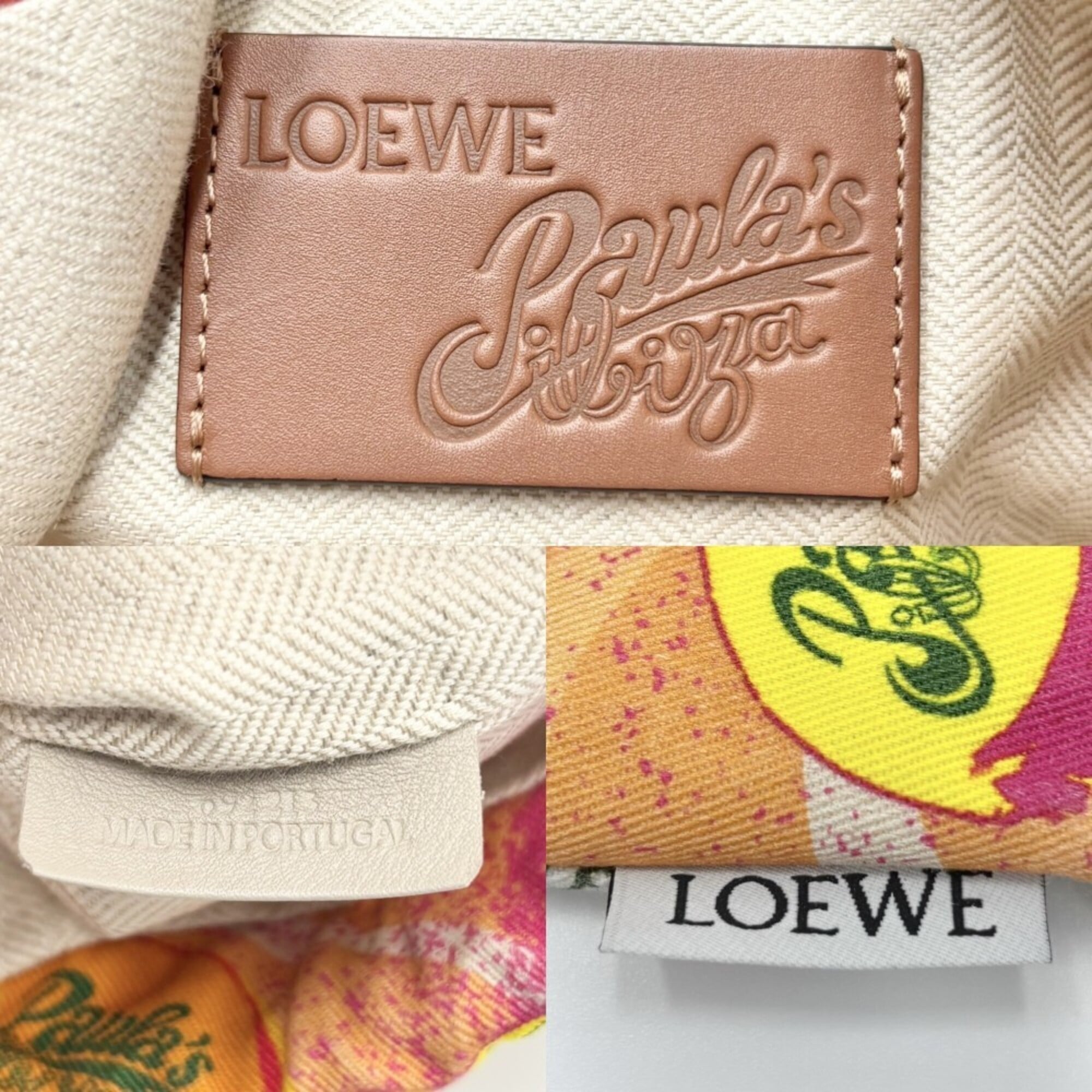 Loewe Multi-Color Orange Cotton 100% Leather Pouch (Pre-Owned)