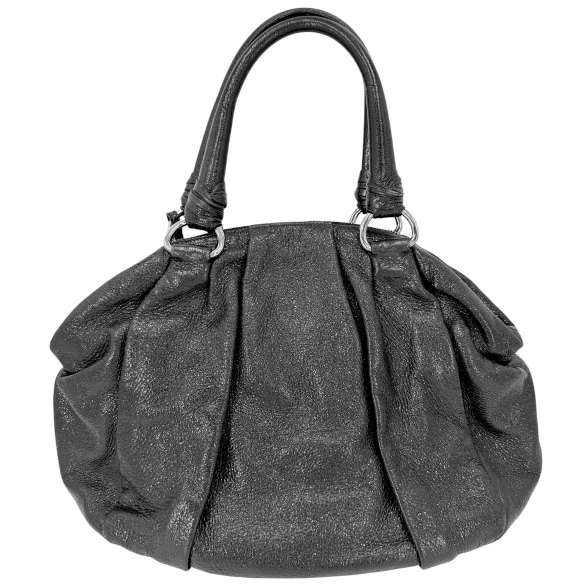 Prada Black Leather Handbag Tote Bag (Pre-Owned)