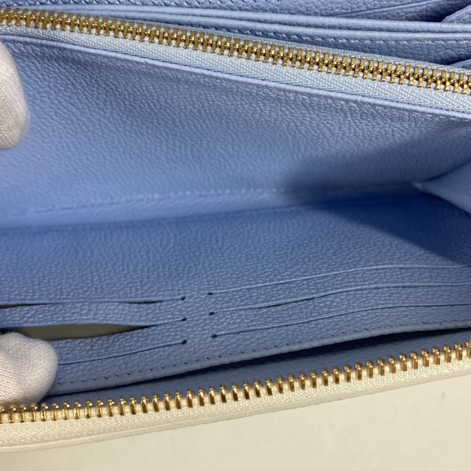 Louis Vuitton Monogram Empreinte Blue White Monogram Empreinte Long Bill Wallet (Bi-Fold) (Pre-Owned)