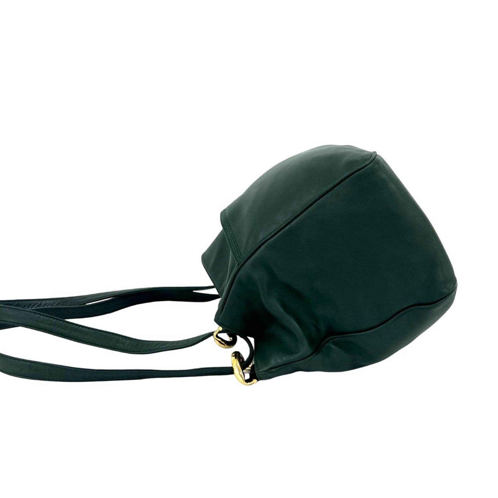 Loewe Green Leather Pochette Shoulder Bag (Pre-Owned)