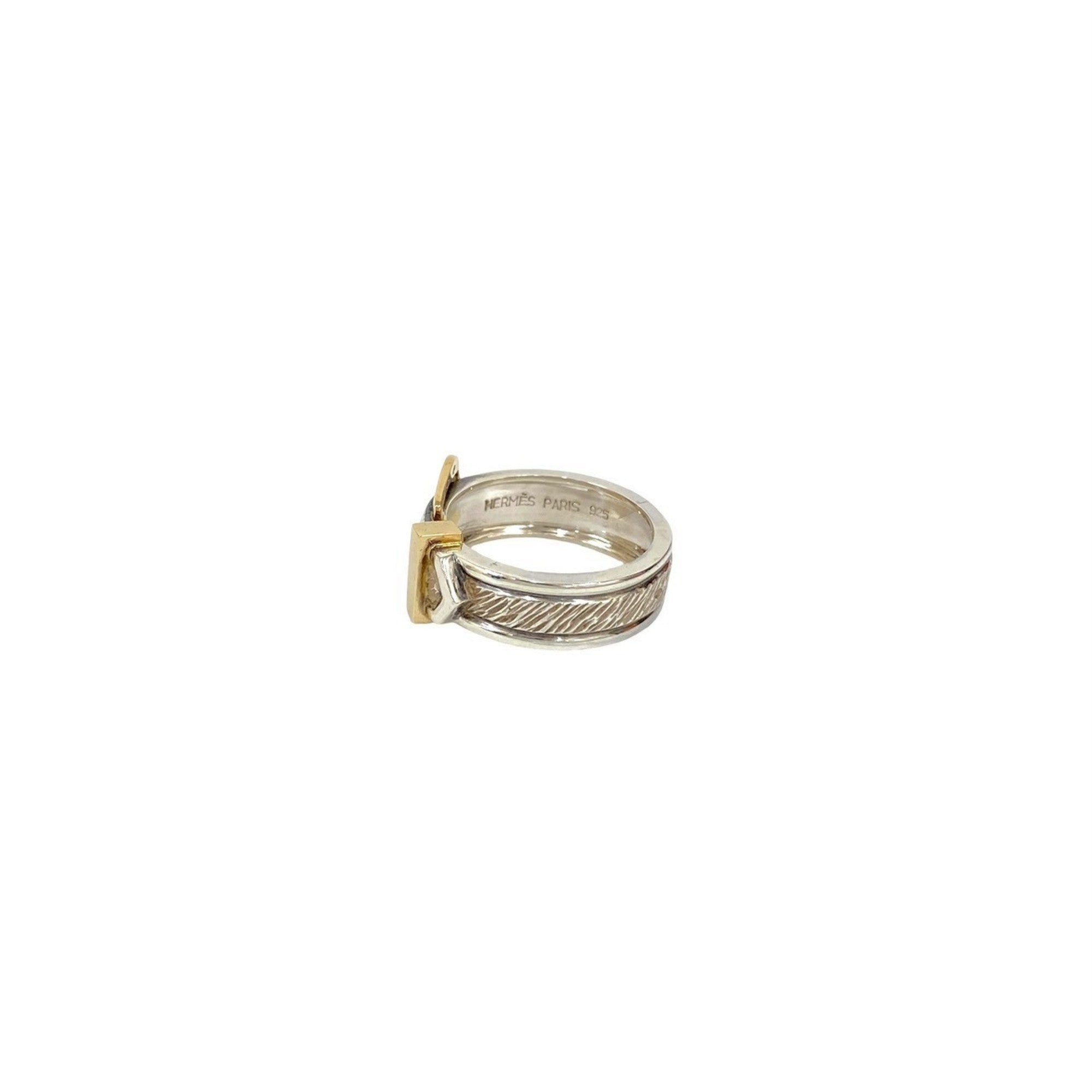 Hermes Gold Silver Gold (18K) Silver 925 Band Ring (Pre-Owned)