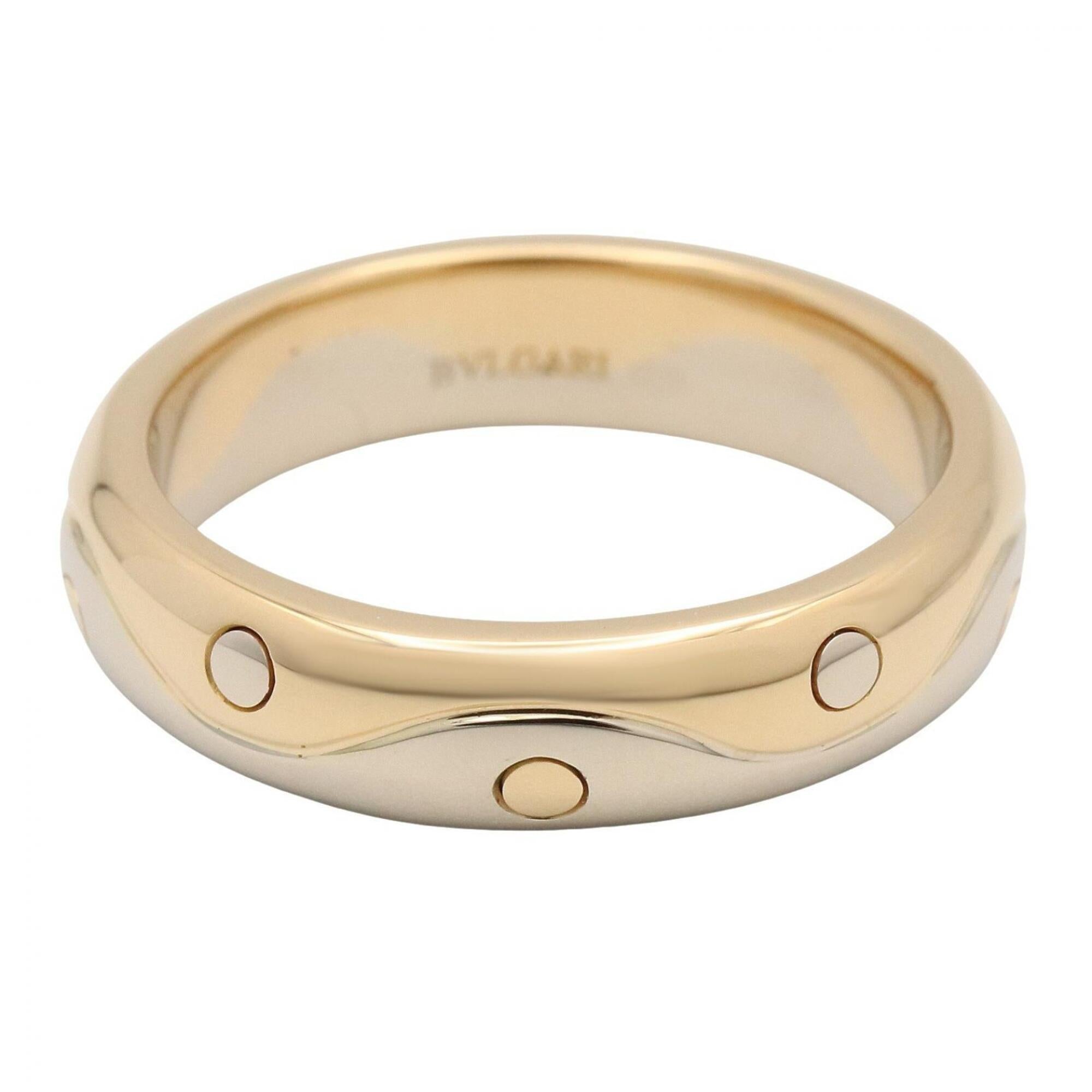Bvlgari Gold Silver Yellow Gold (18K) White Gold (18K) Band Ring (Pre-Owned)