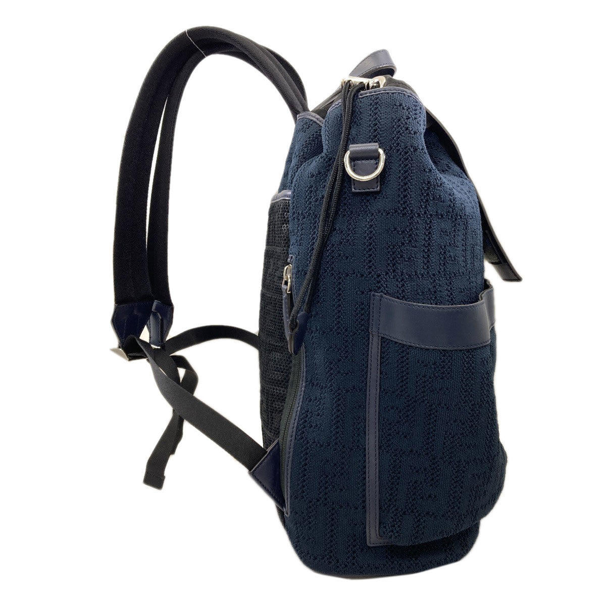 Fendi Black Navy Canvas Backpack (Pre-Owned)