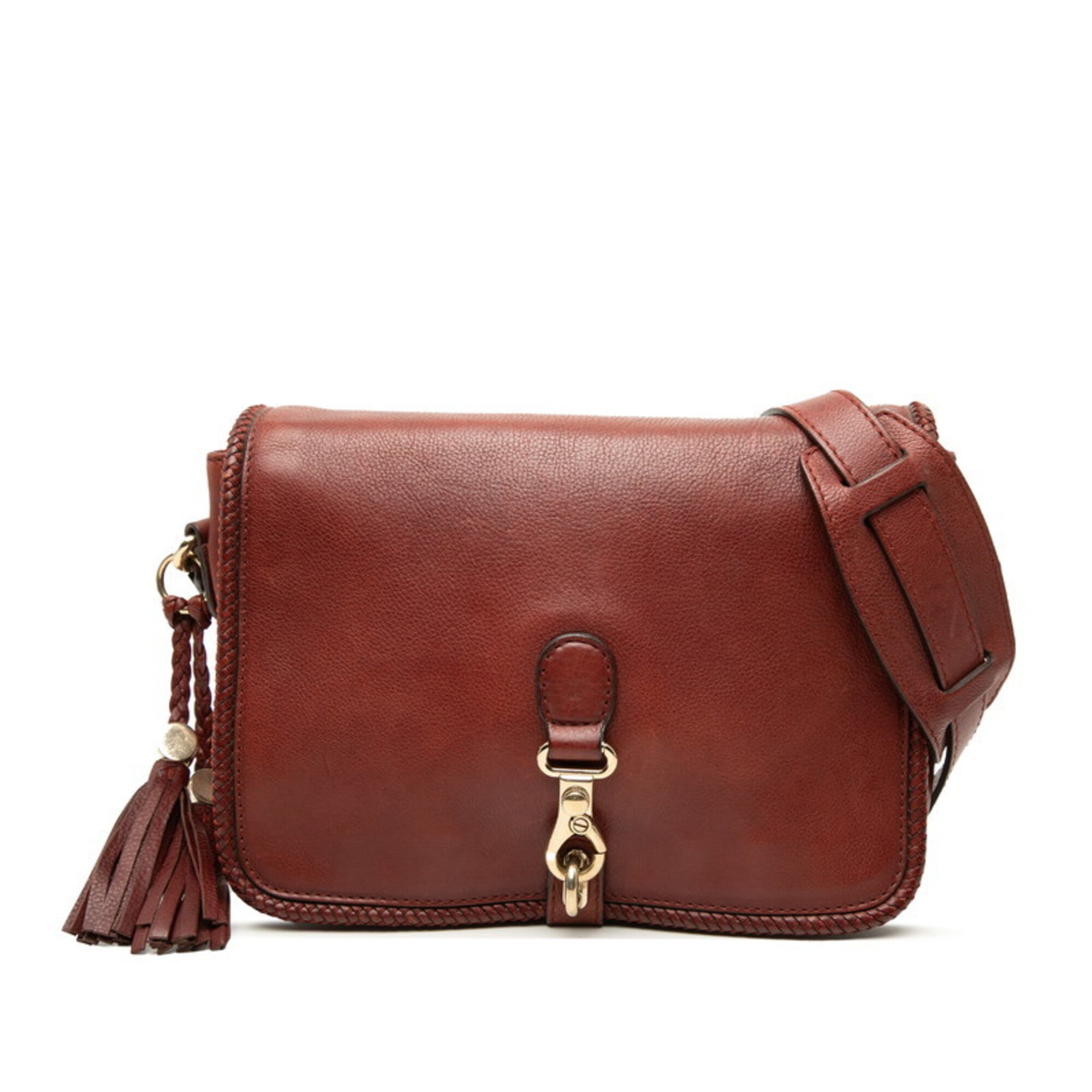 Gucci Bordeaux Brown Leather Shoulder Bag (Pre-Owned)