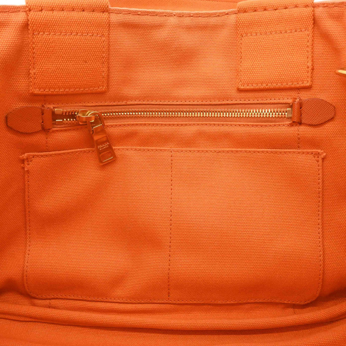 Prada Orange Canvas Handbag Shoulder Bag Tote Bag (Pre-Owned)