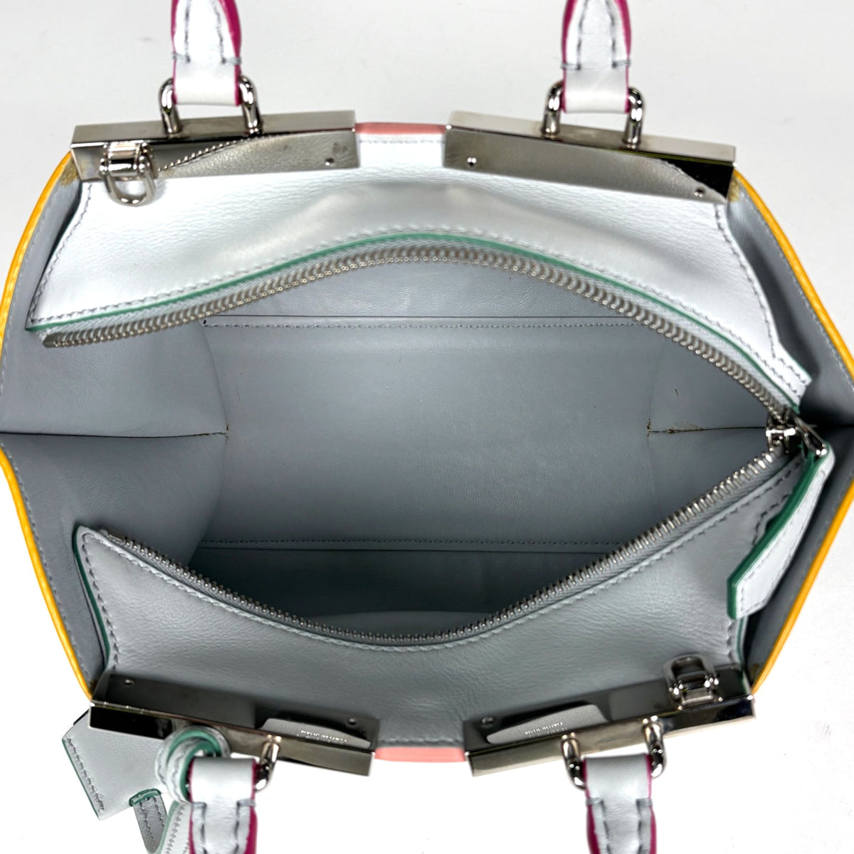 Fendi 3Jours Light Gray Leather Handbag (Pre-Owned)