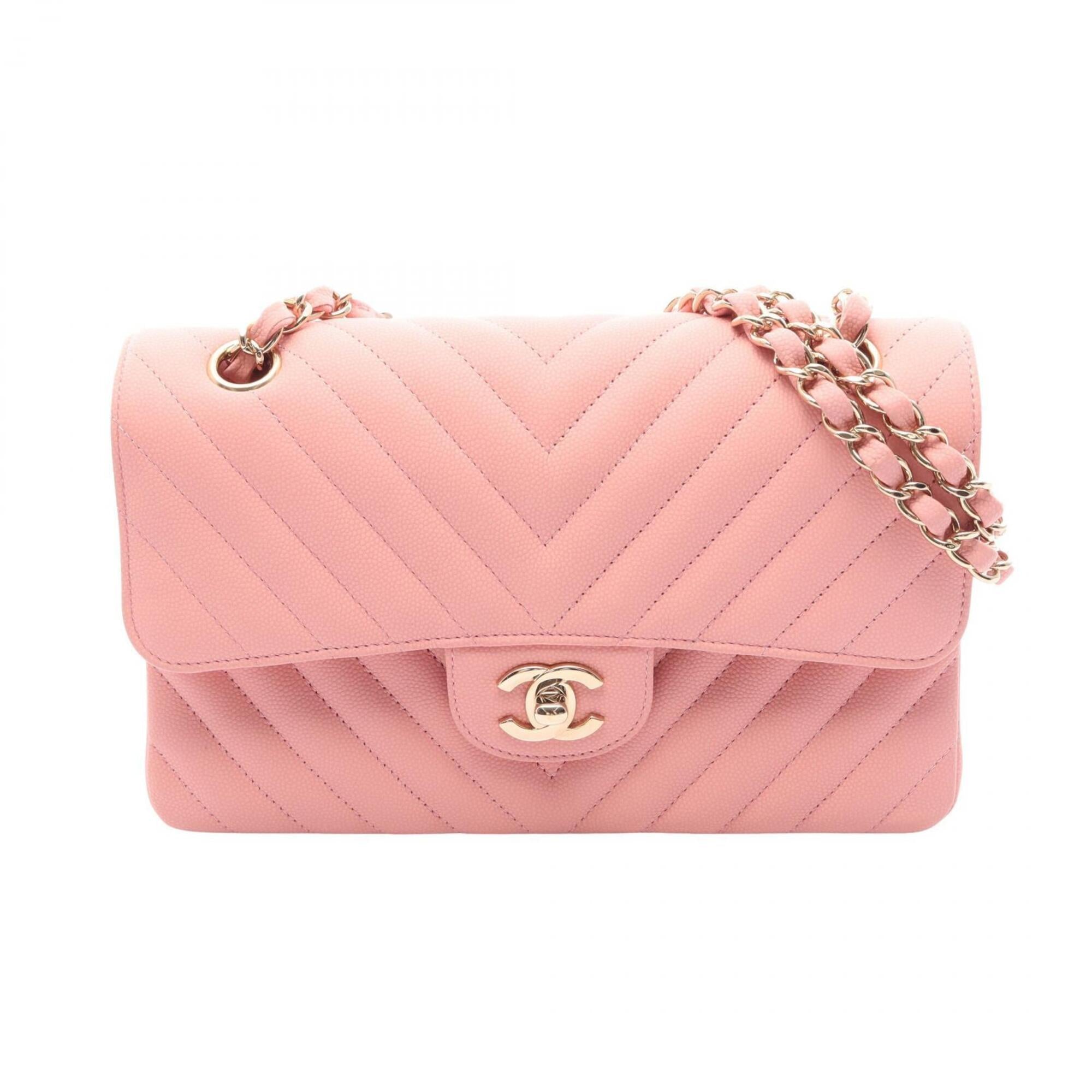 Chanel Pink Grained Calfskin Handbag Shoulder Bag (Pre-Owned)