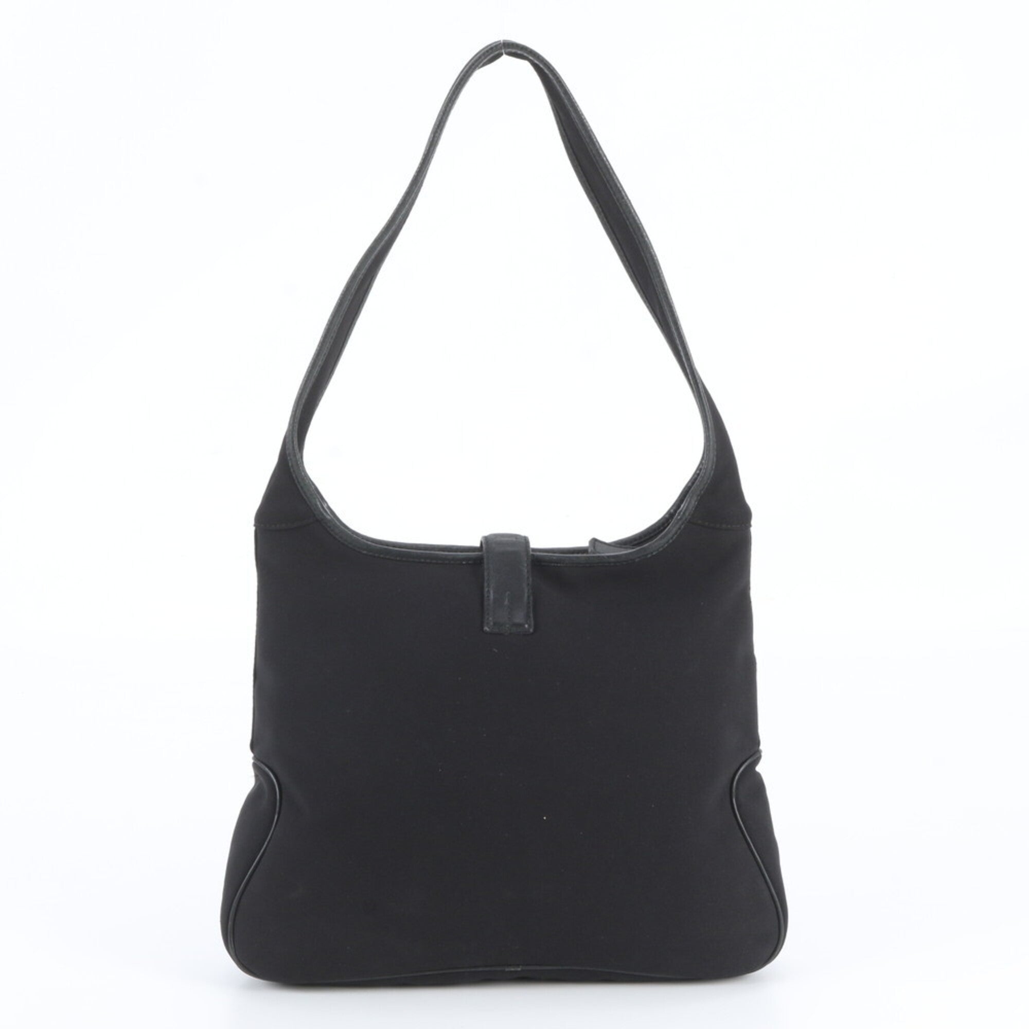 Salvatore Ferragamo Black Leather Canvas Handbag Shoulder Bag Tote Bag (Pre-Owned)