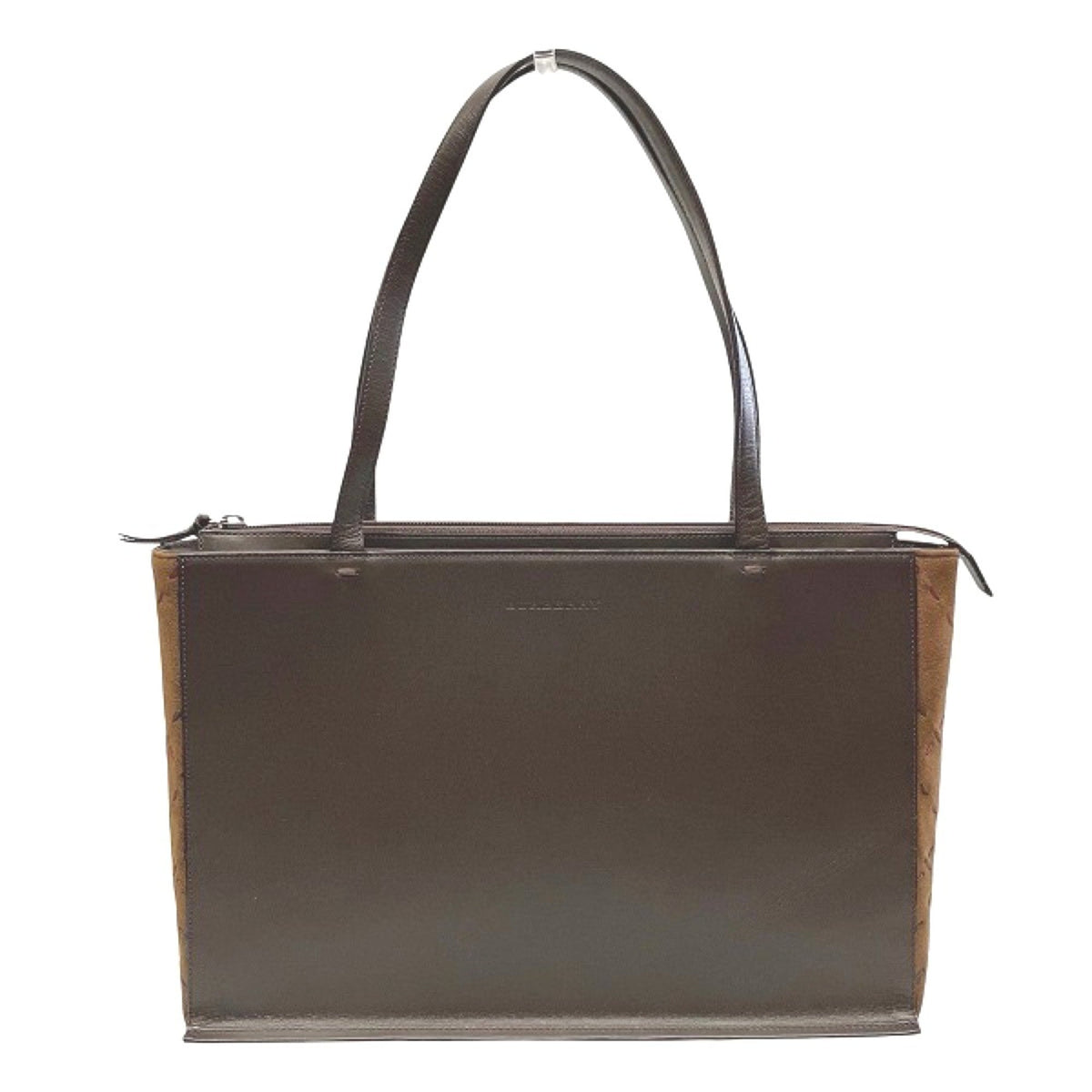 Burberry Brown Canvas Leather Tote Bag (Pre-Owned)