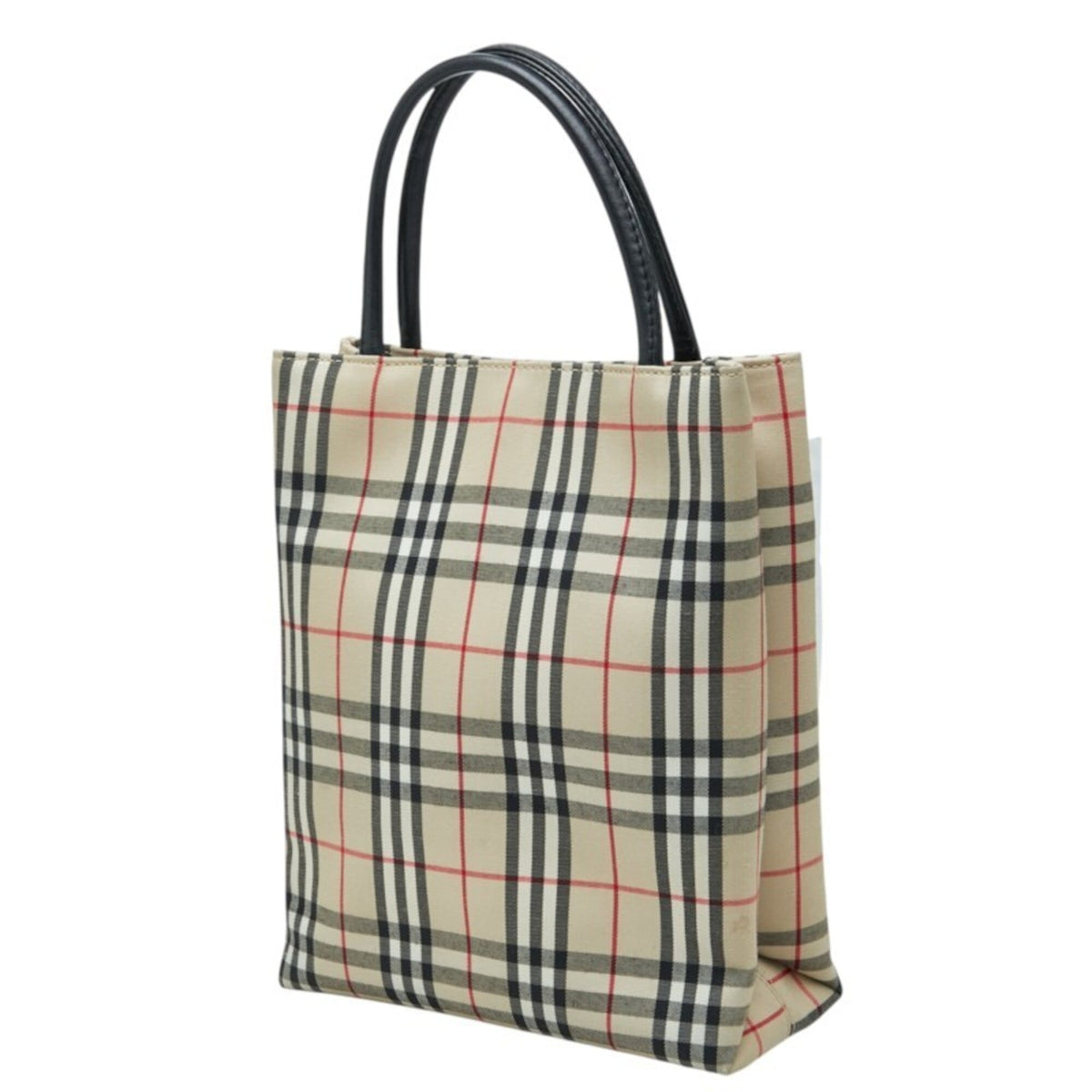 Burberry Beige Black Nylon Leather Tote Bag (Pre-Owned)