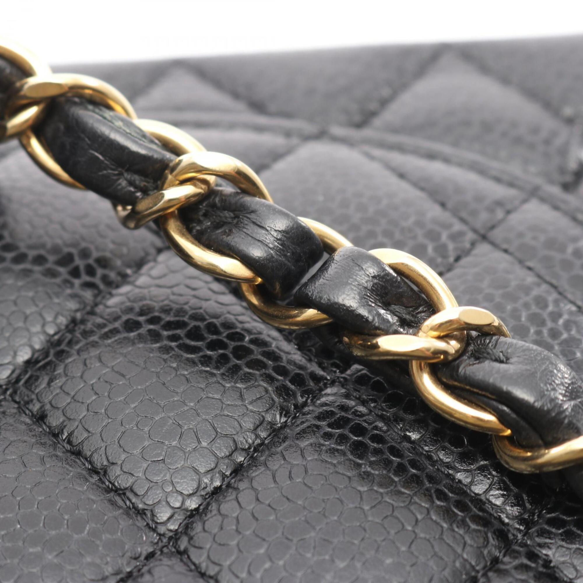 Chanel Black Grained Calfskin Handbag Shoulder Bag (Pre-Owned)