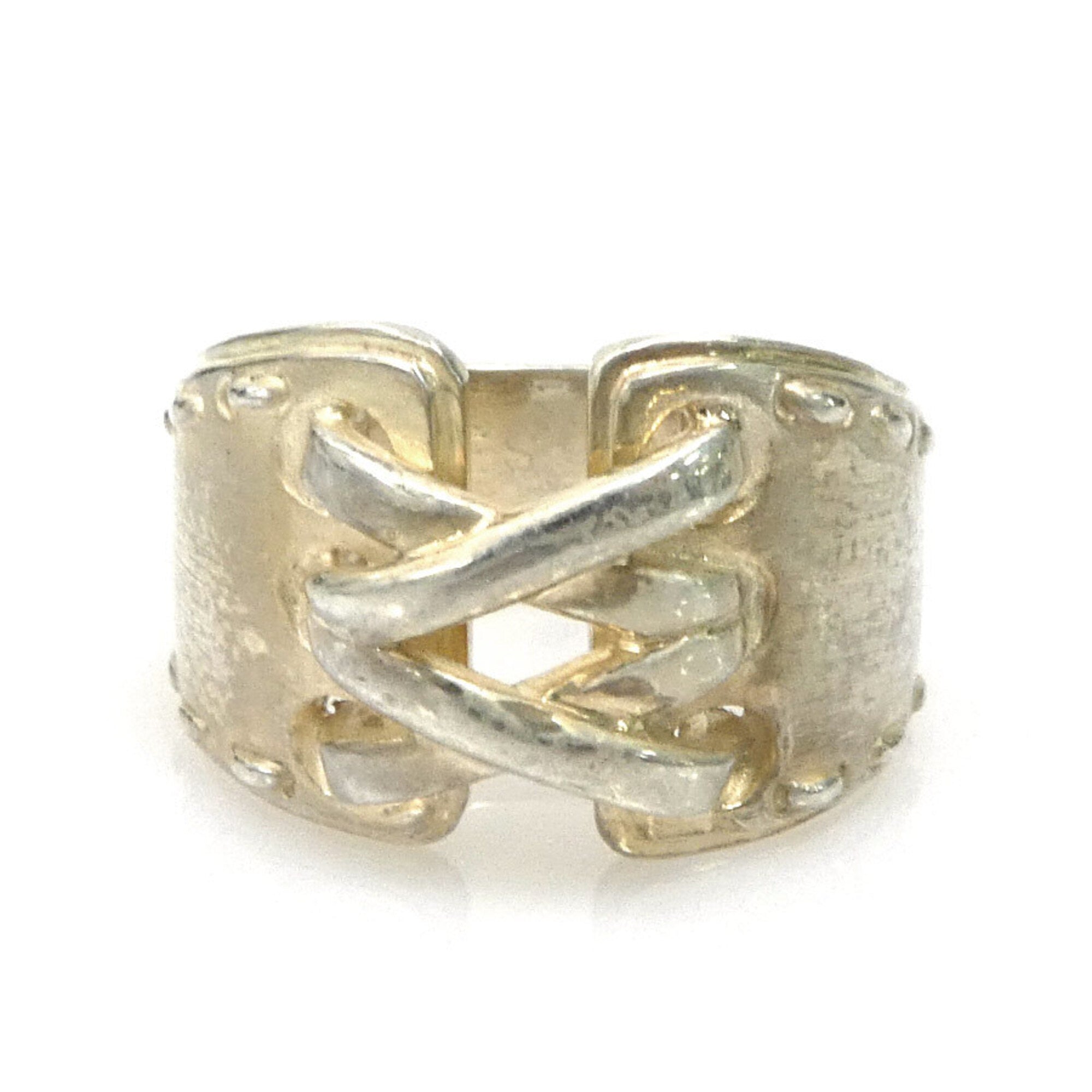 Hermes Silver Silver 925 Band Ring (Pre-Owned)