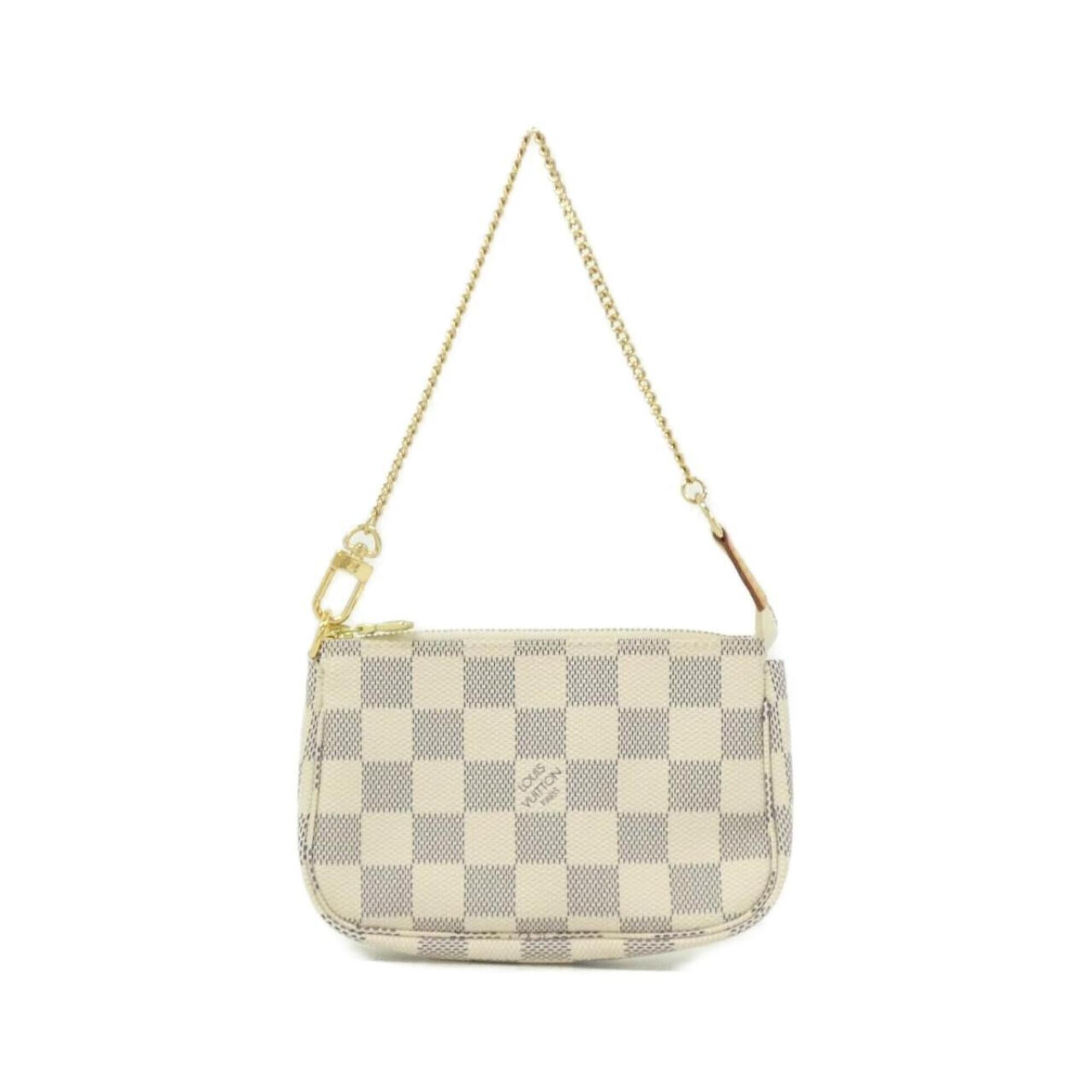 Louis Vuitton Azur White Coated Canvas Pochette Pouch (Pre-Owned)