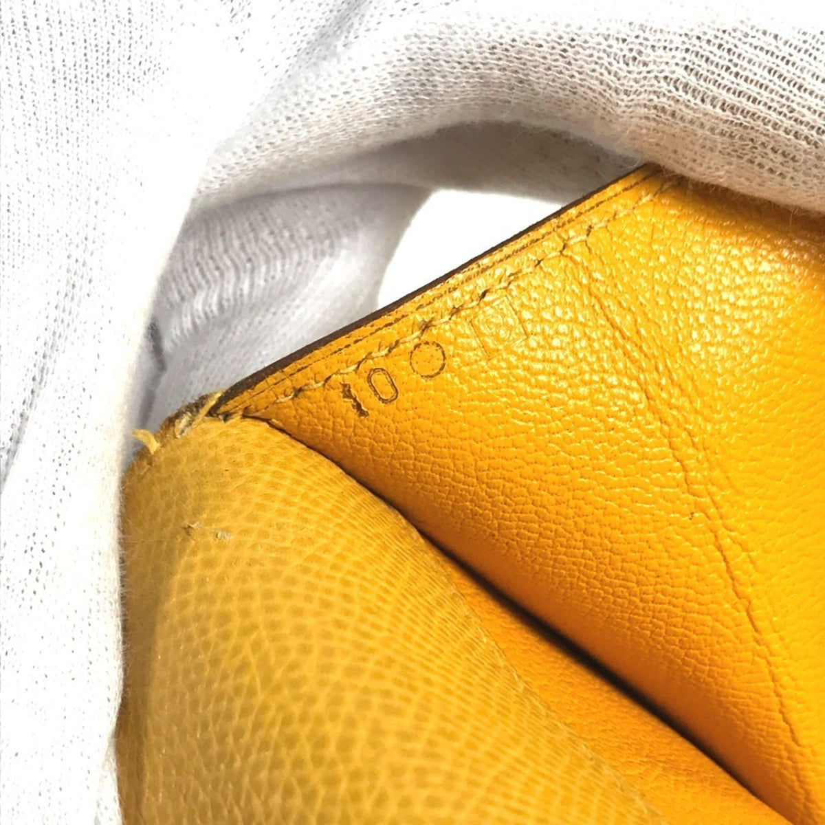 Hermes Yellow Courchevel Leather Briefcase Handbag (Pre-Owned)