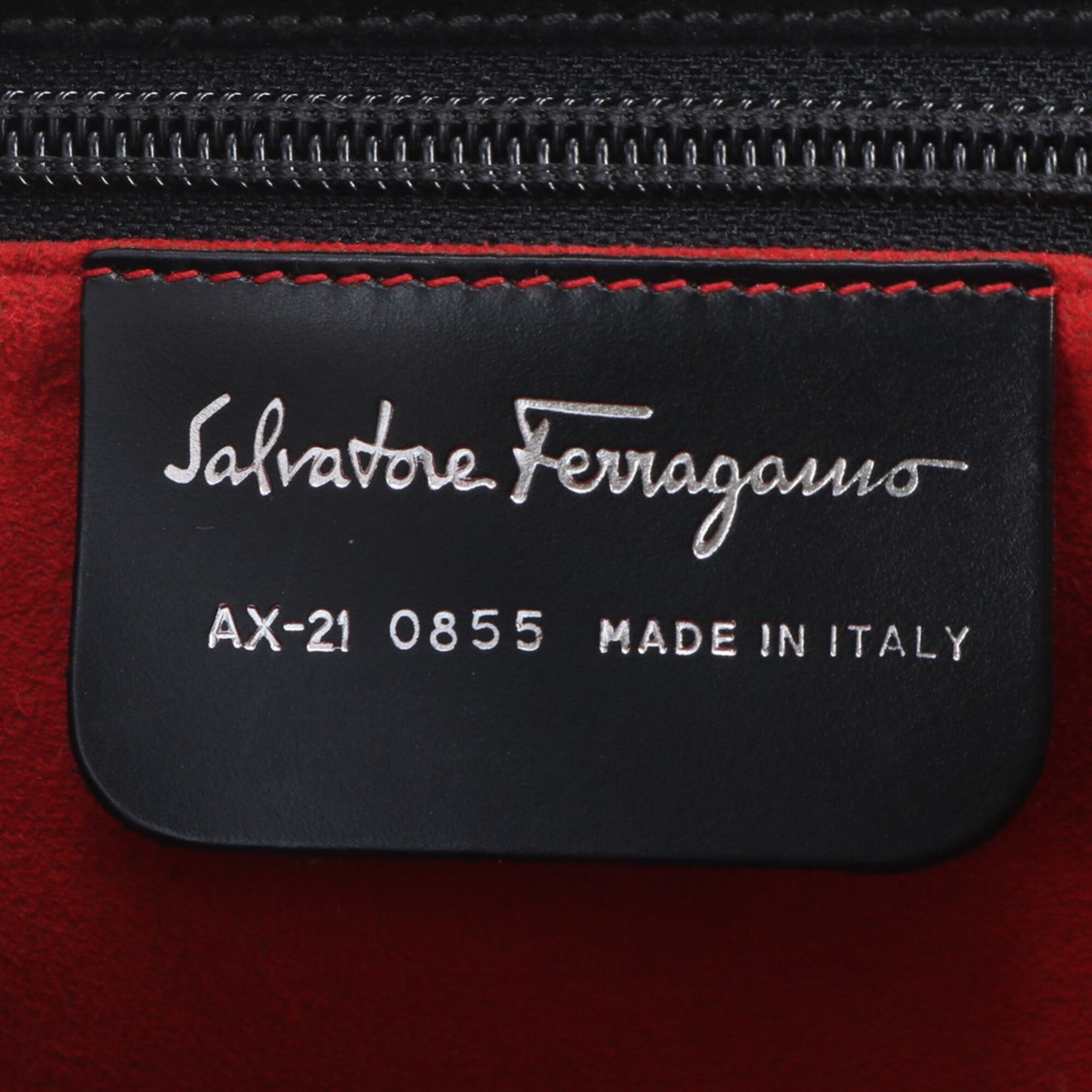 Salvatore Ferragamo Black Leather Handbag Tote Bag (Pre-Owned)