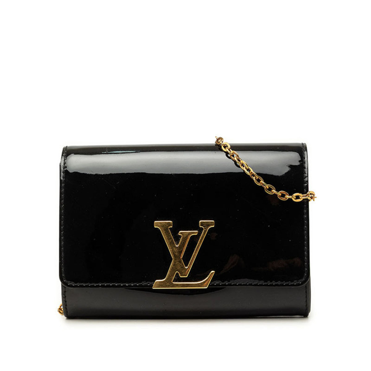 Louis Vuitton Black Noir Patent Leather Pochette Shoulder Bag (Pre-Owned)