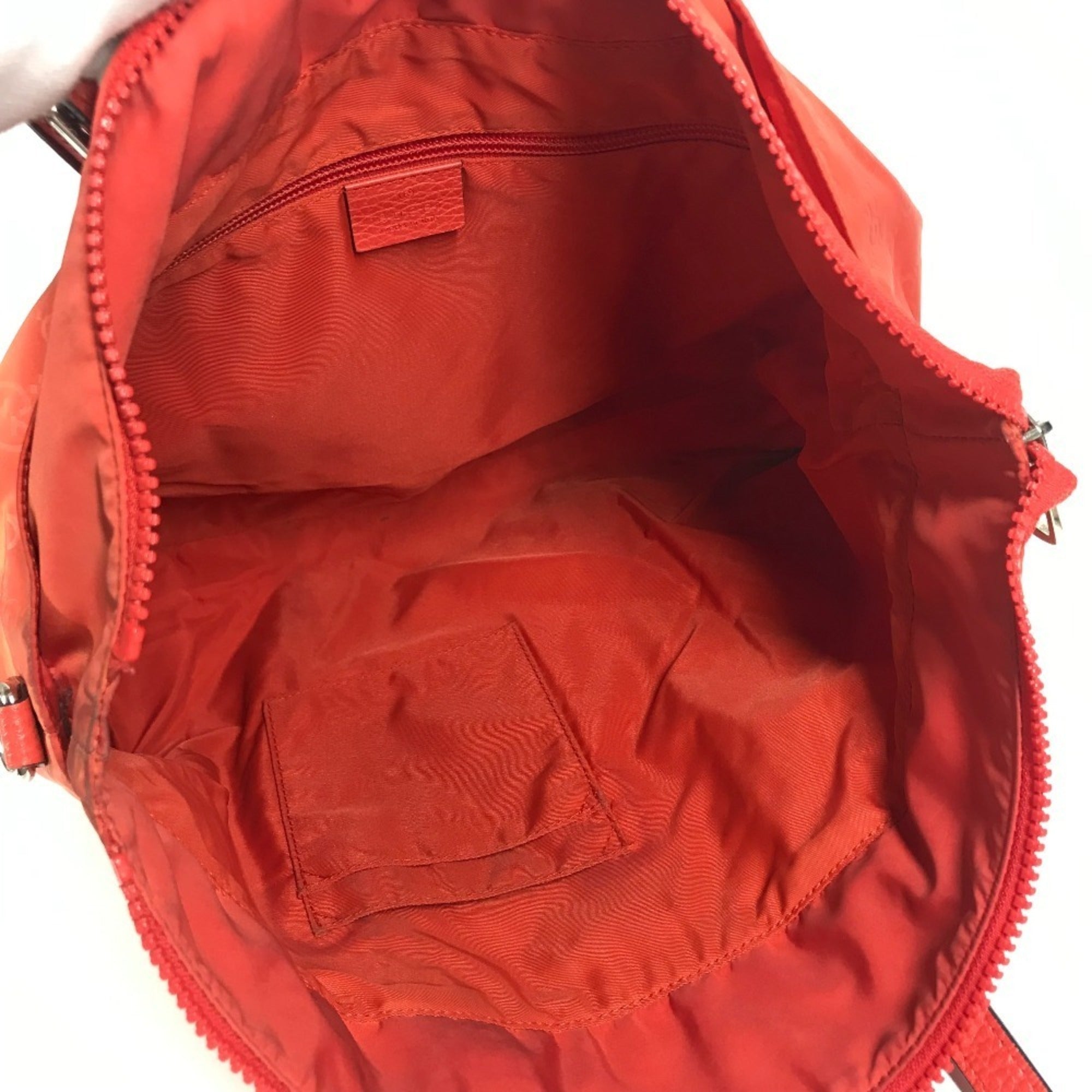 Gucci Orange Nylon Handbag Shoulder Bag Tote Bag (Pre-Owned)
