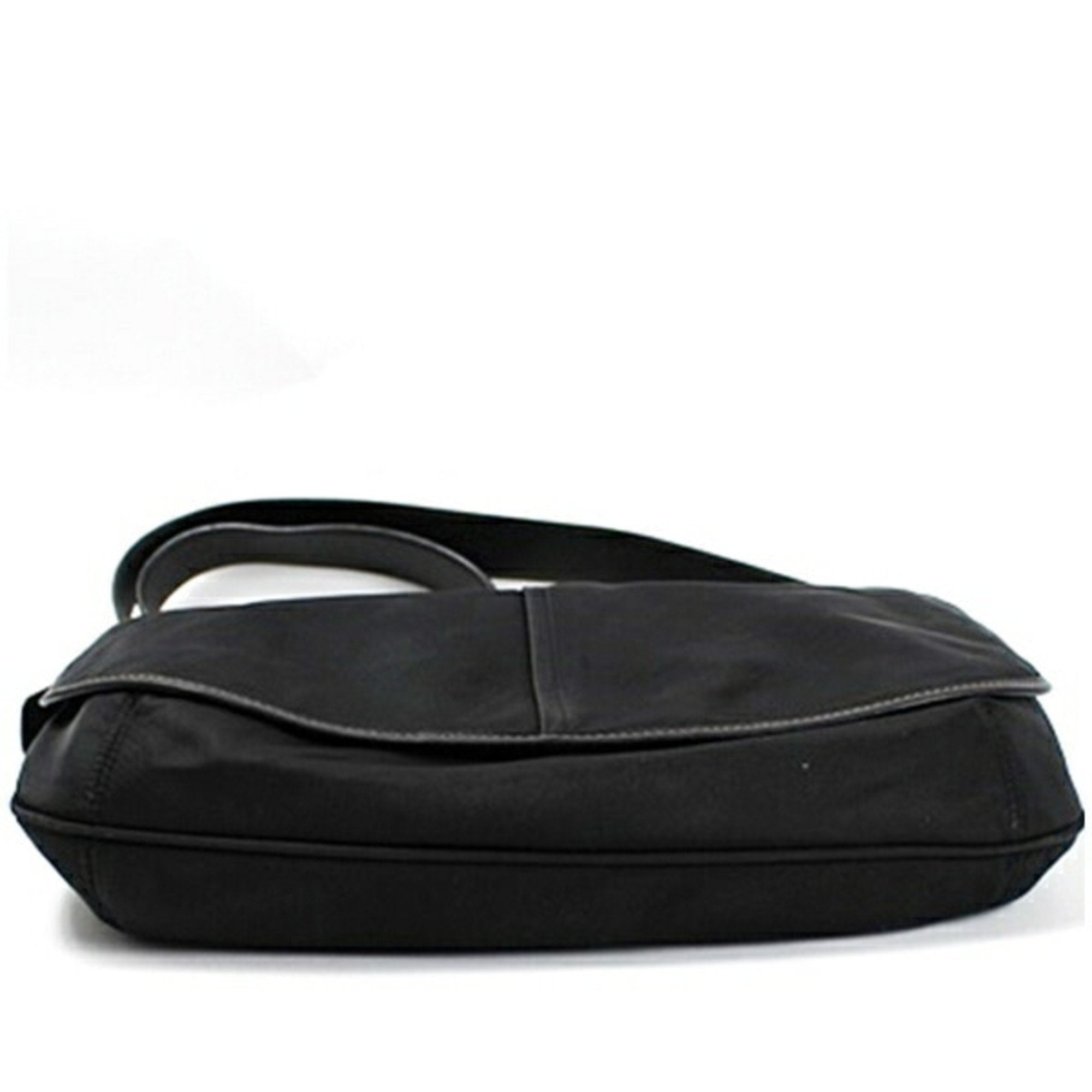 Coach Signature Black Light Brown Nylon Leather Messenger Bag Shoulder Bag (Pre-Owned)