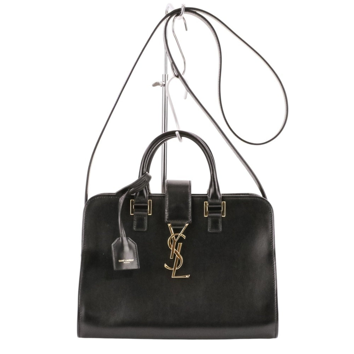 Yves Saint Laurent Black Leather Handbag Shoulder Bag (Pre-Owned)