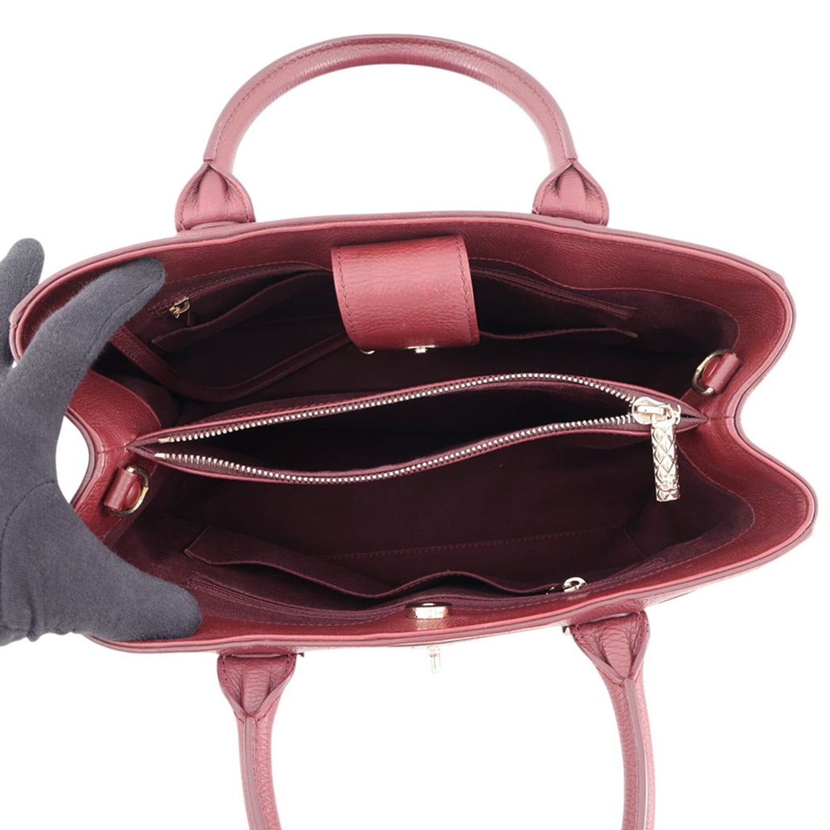 Chanel Bordeaux Champagne Gold Grained Calfskin Handbag Shoulder Bag Tote Bag (Pre-Owned)