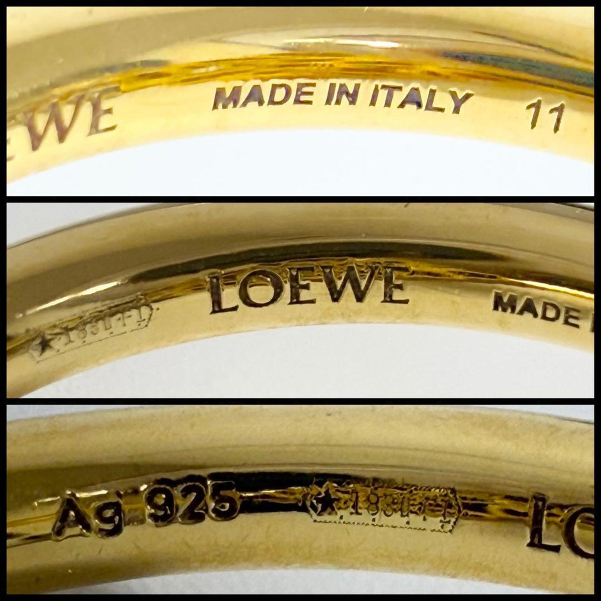 Loewe Gold Plating Silver 925 Band Ring (Pre-Owned)