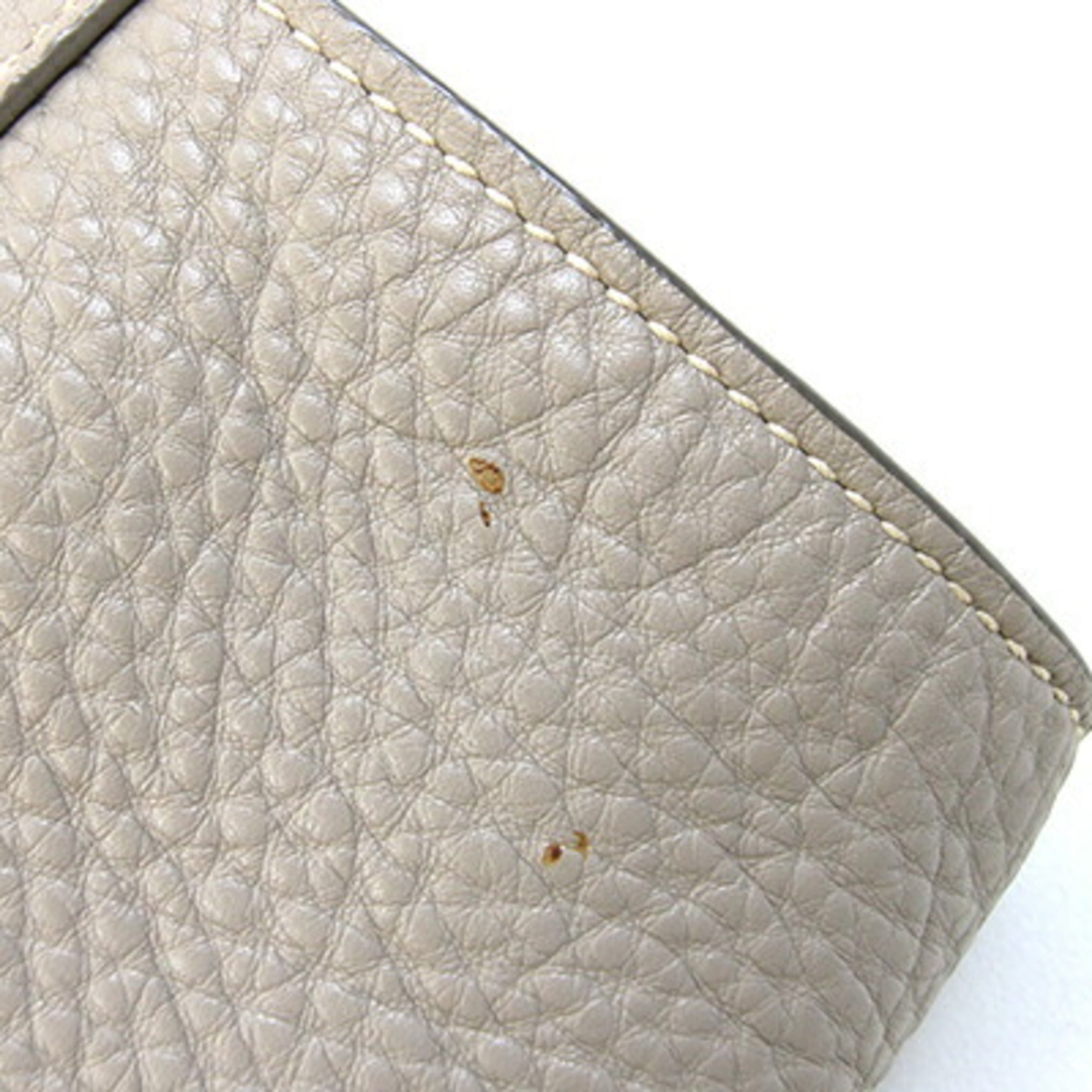 Prada Grayish Leather Handbag Shoulder Bag Tote Bag (Pre-Owned)